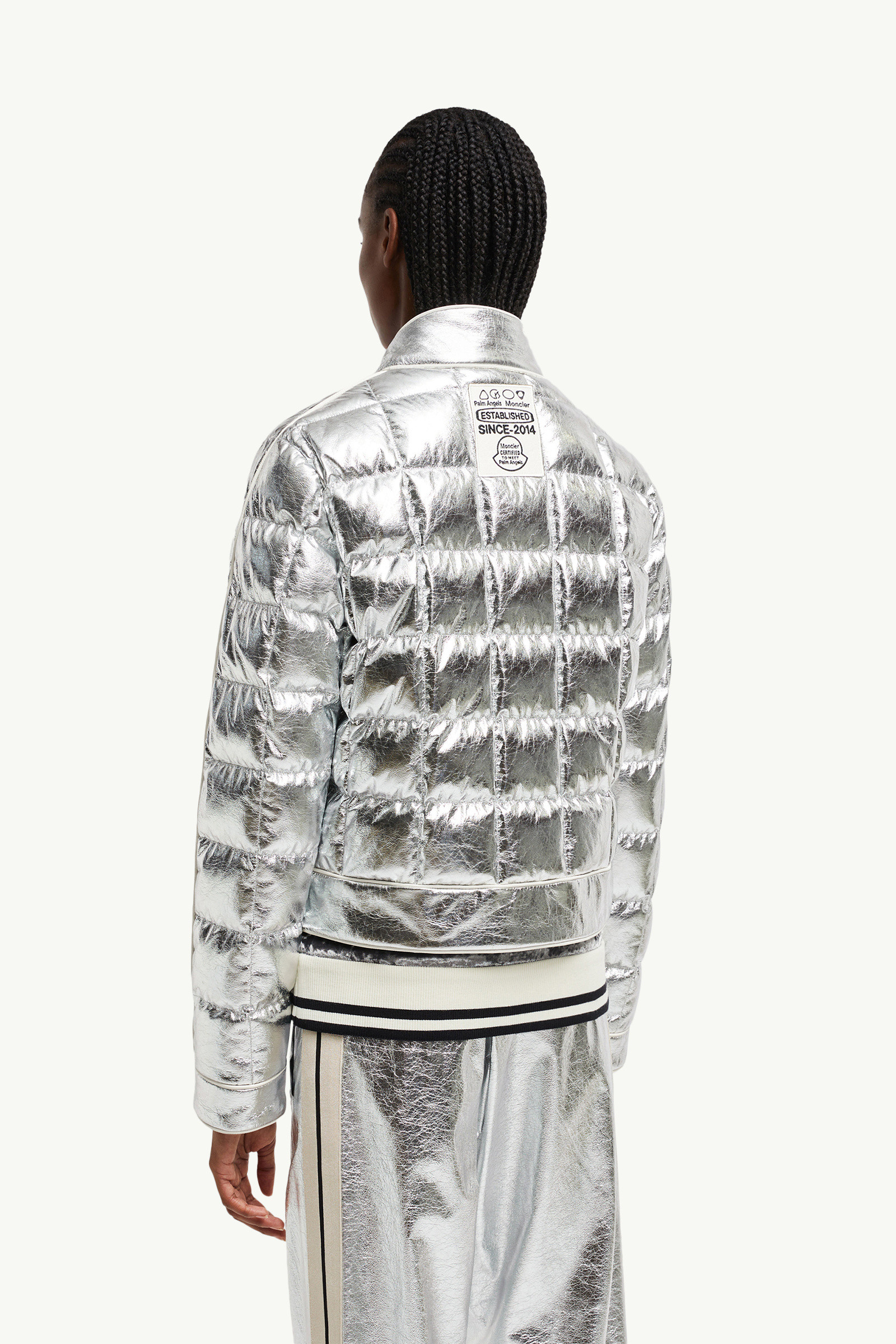 Silver Moncler x Palm Angels Flykra Short Down Jacket