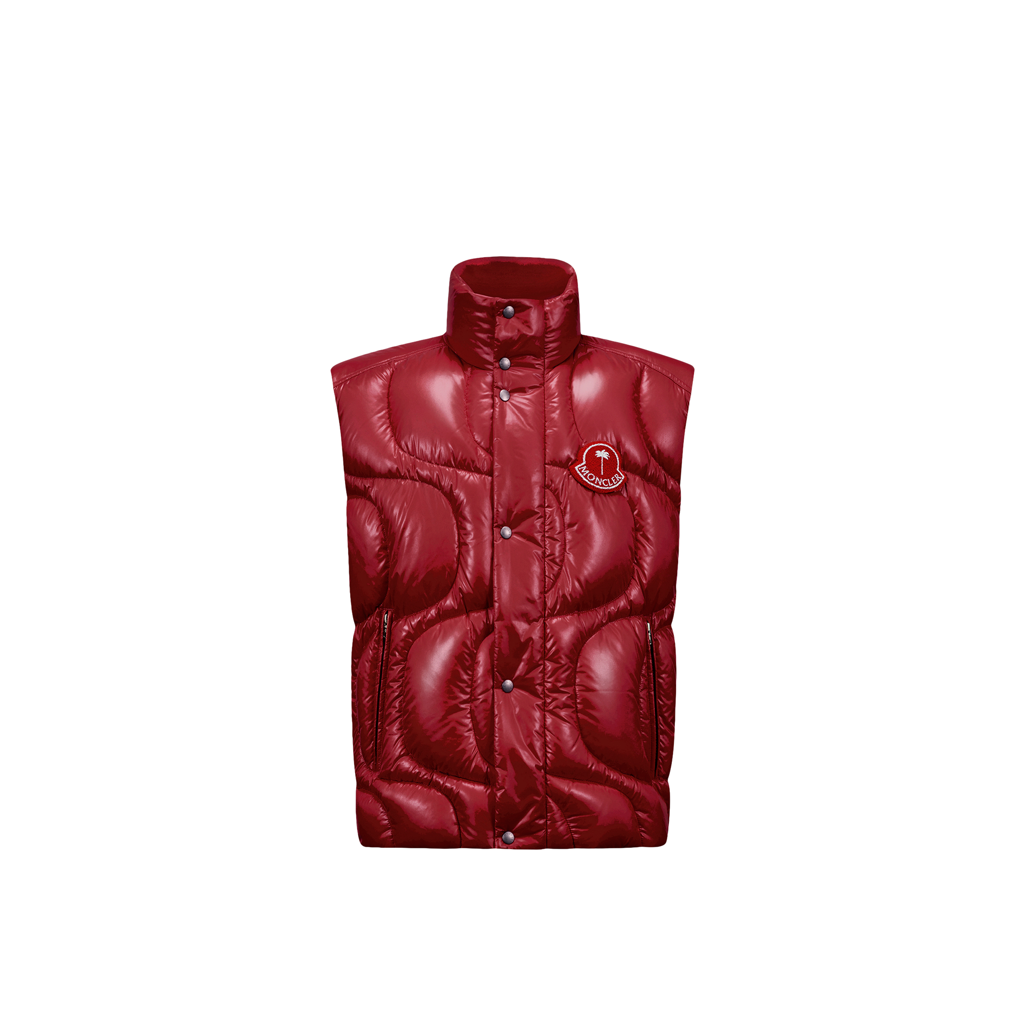 Moncler X Palm Angels Gwenyth Down Vest Red In Red