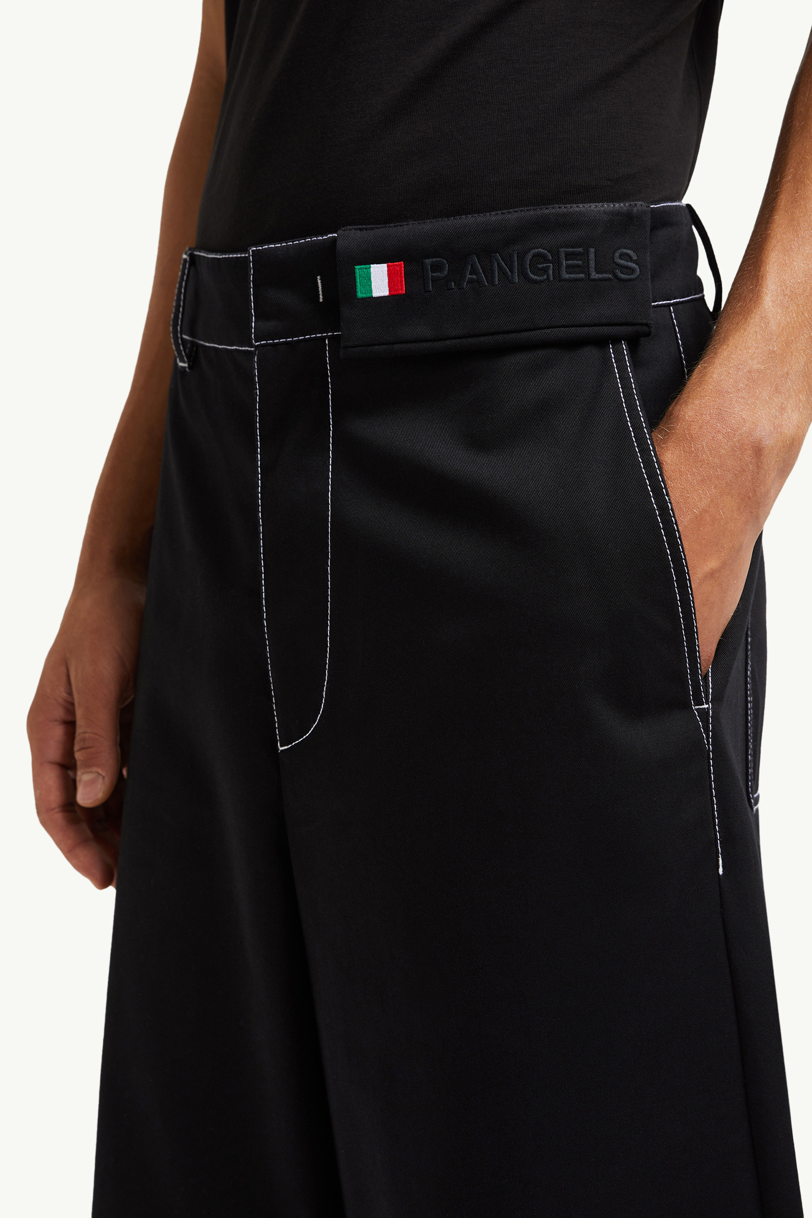 関税込 Moncler x Palm Angels Cotton Trousers Black Moncler x Palm Angels Cotton Trousers - Moncler x Palm