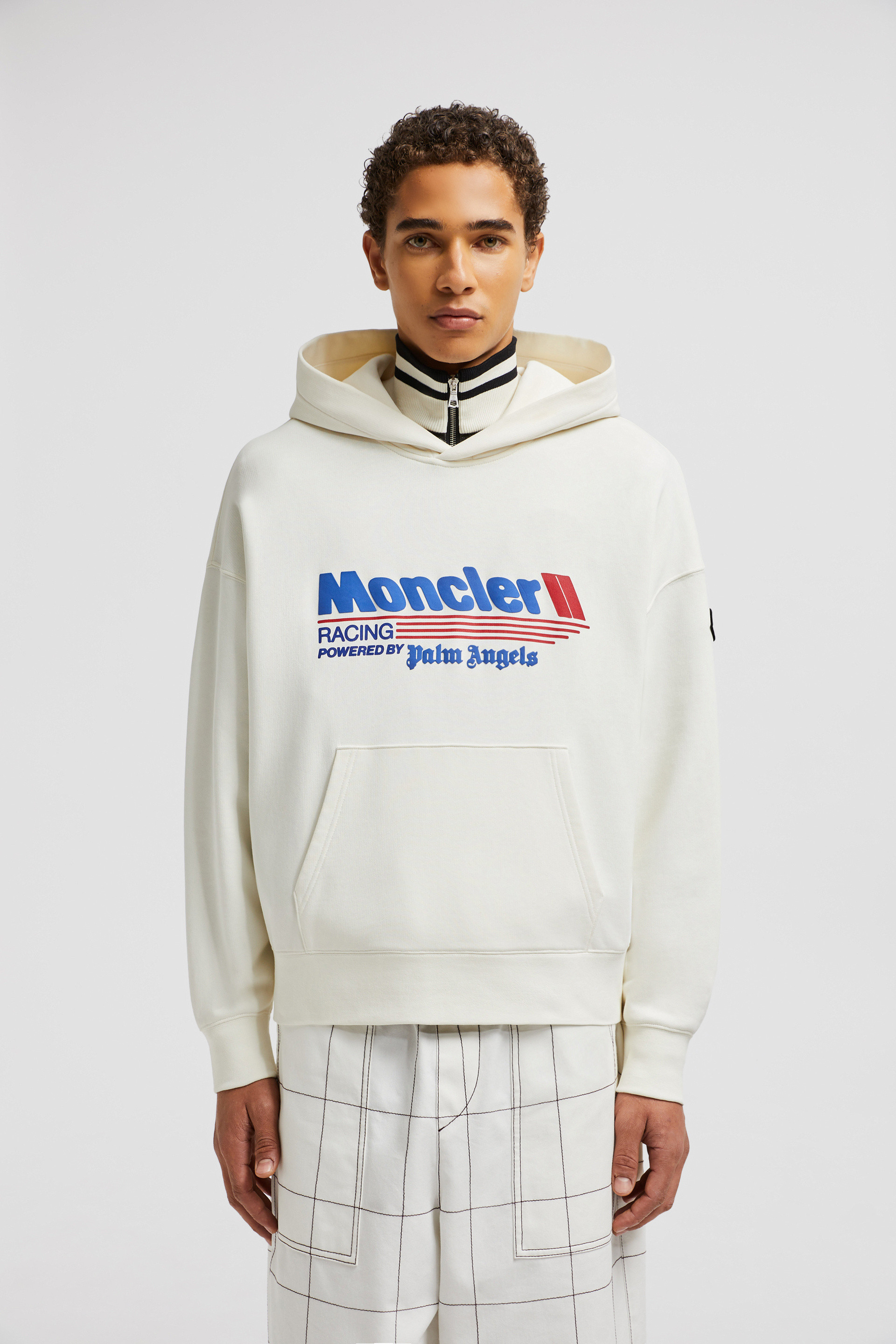 Off White Moncler x Palm Angels Racing Logo Cotton Hoodie Moncler x Palm Angels for Genius Moncler US