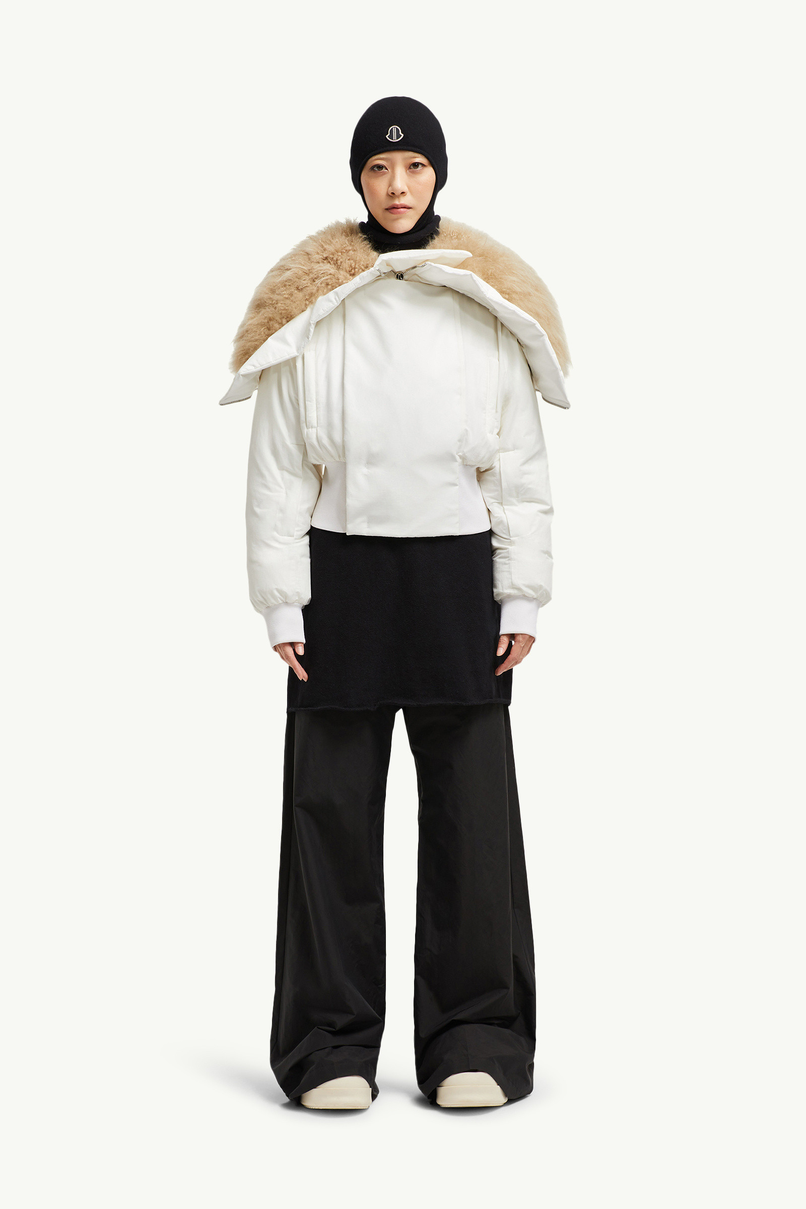 ♪直営店♪Moncler + Rick Owens  Alice ショートダウン Optical White Moncler + Rick Owens Alice Hooded Short Down