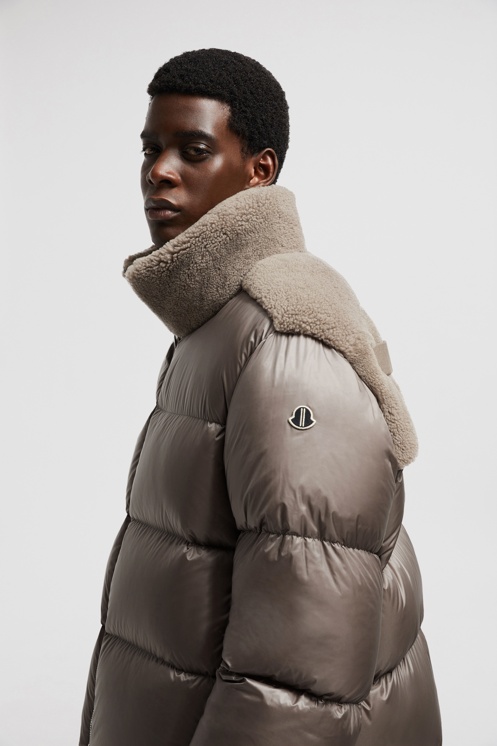 Moncler + Rick Owens Cyclopic Shearling Short Down Jacket Size : 00