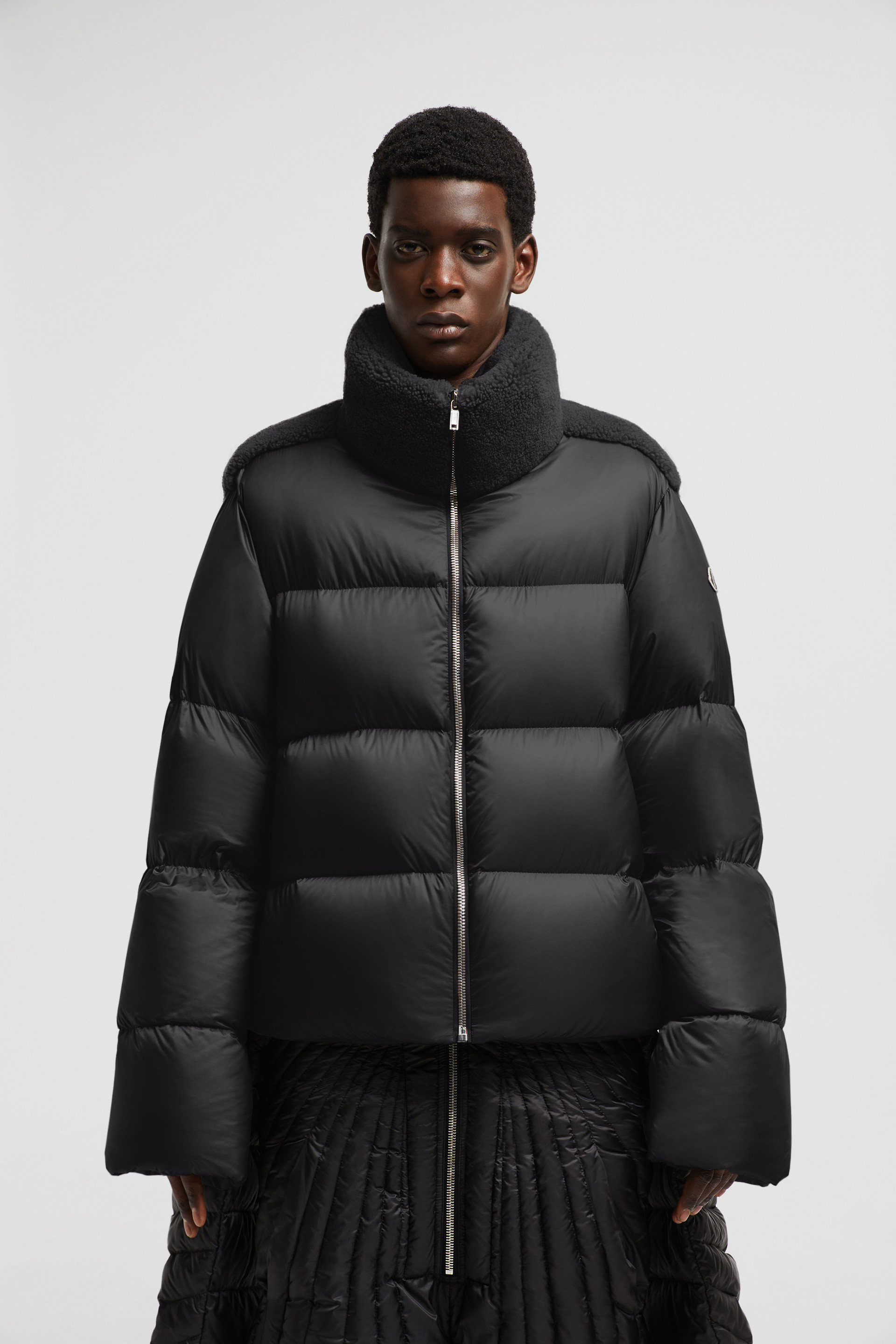 Moncler + Rick Owens Cyclopic Shearling Short Down Jacket Size : 00