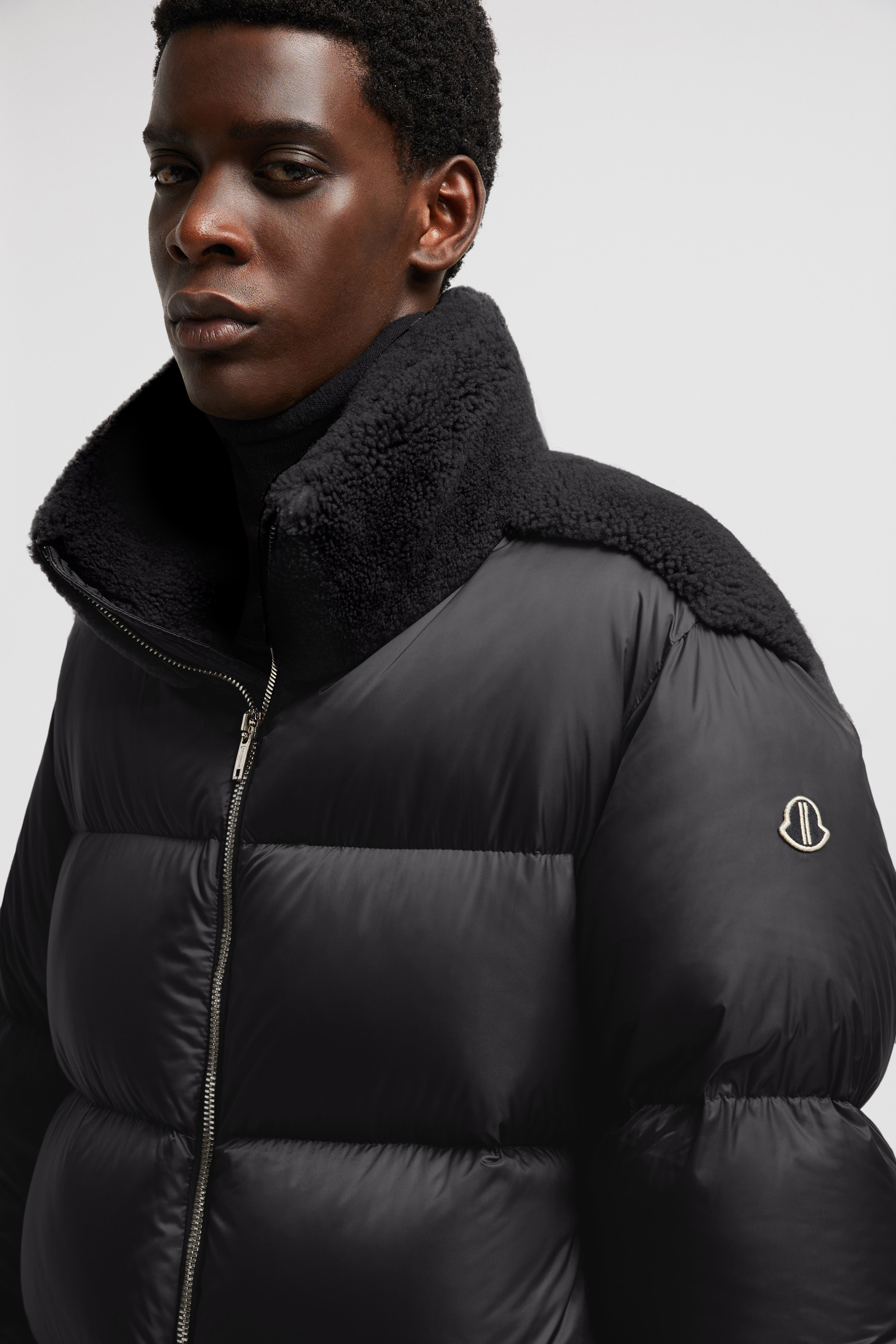 Moncler + Rick Owens Cyclopic Shearling Short Down Jacket Size : 00