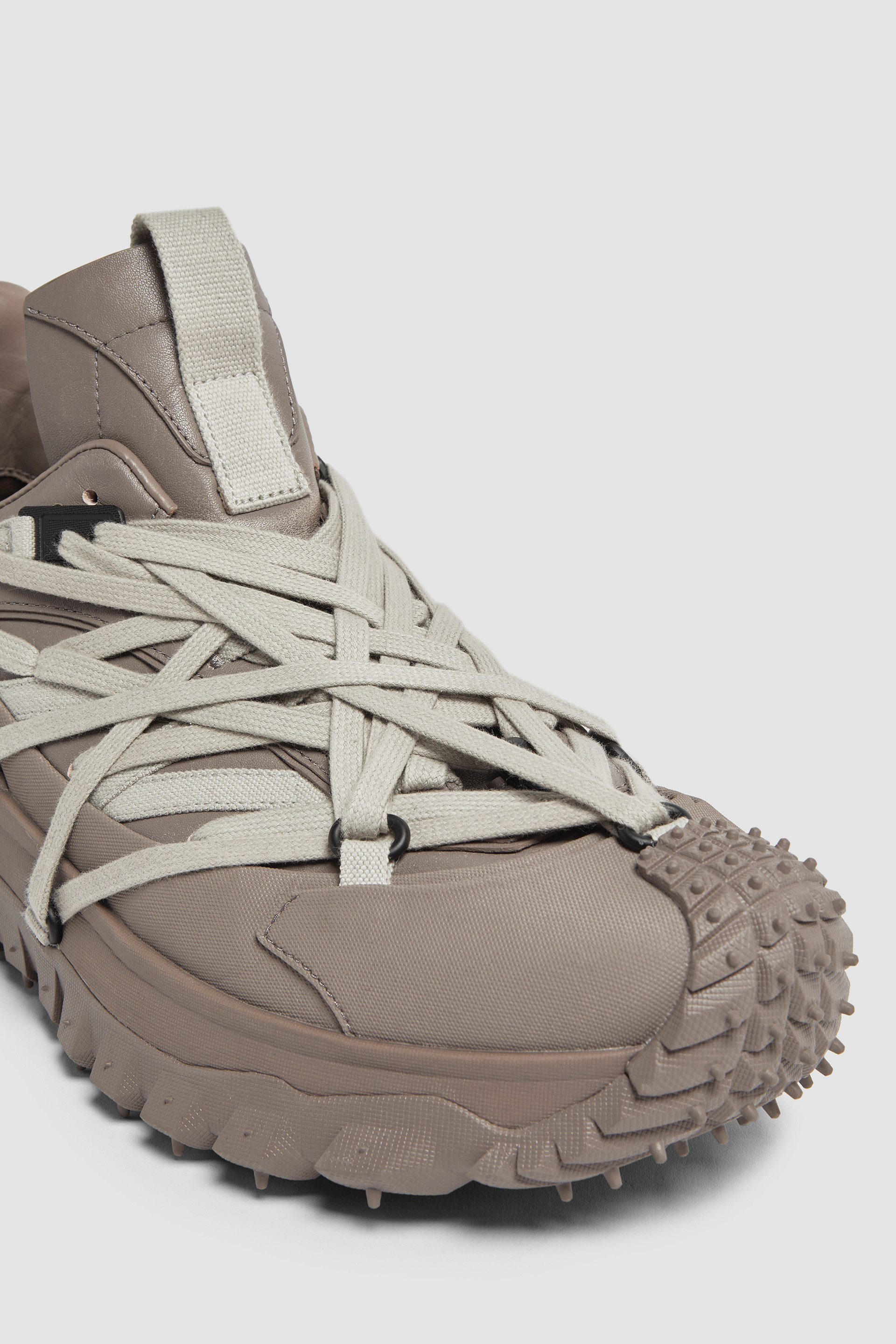 Taupe Moncler + Rick Owens Trailgrip Megalace Leather Sneakers - Sneakers  for Men | Moncler US