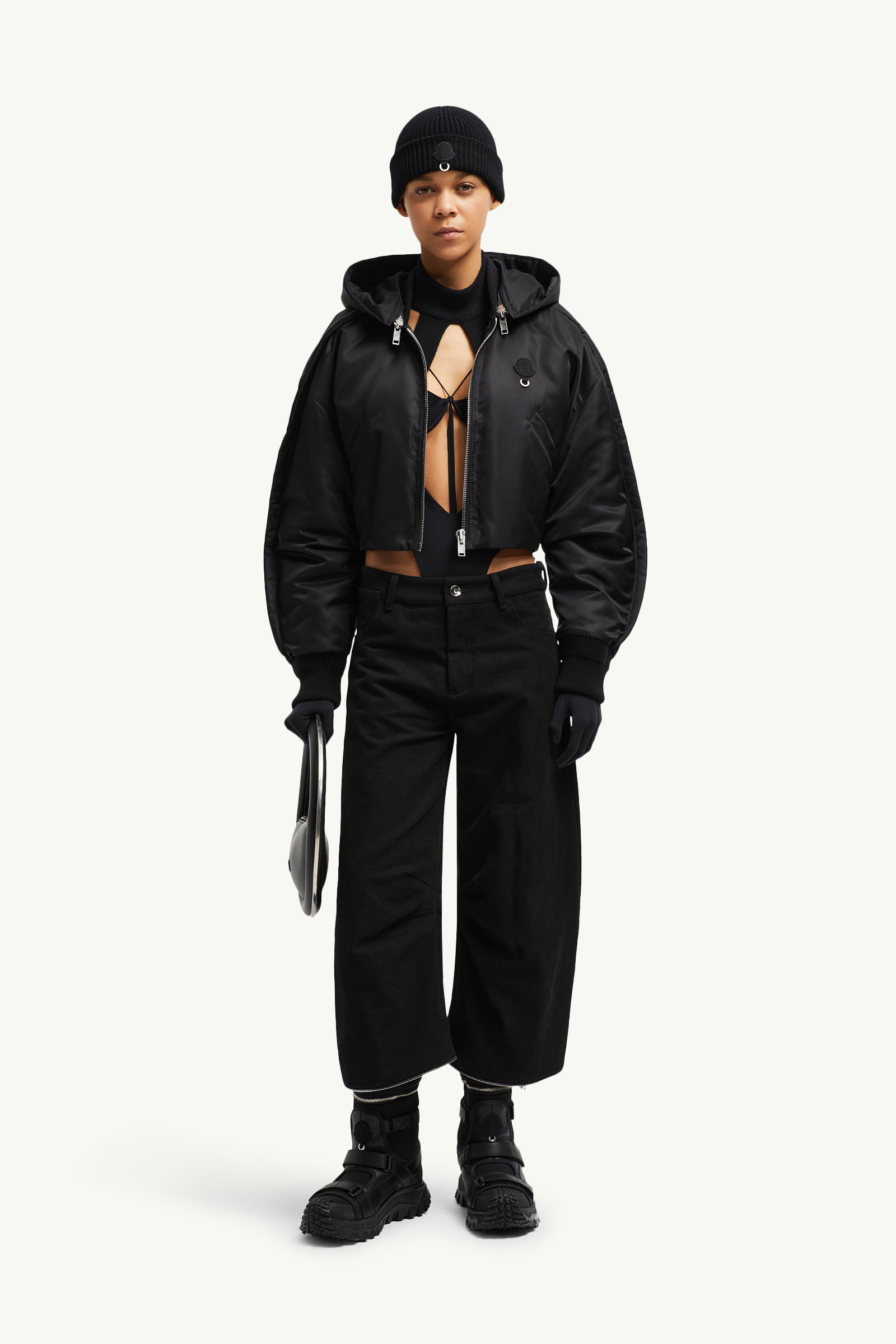 パンツ MONCLER GENIUS Moncler x Willow Smith pants Black Moncler Genius X Willow Smith Wide Leg Trouser in Black | FWRD