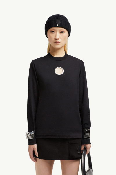 【MONCLER】ウィロー・スミス歌詞入りコットン半袖Tシャツ/black ブラック Moncler x Willow Smith Tシャツ : 向けの Genius