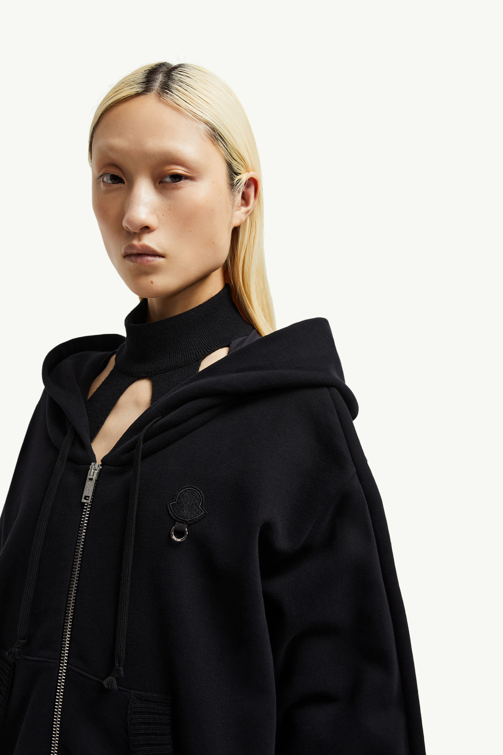 【MONCLER x Willow smith】限定コラボ ジップアップ パーカー ブラック Moncler x Willow Smith フーディー : 向けの Genius