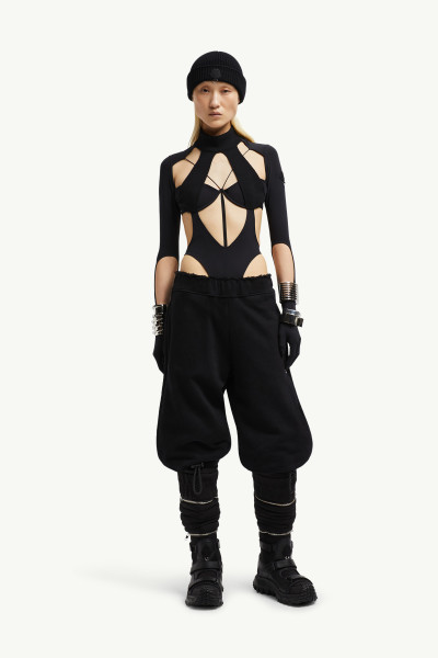 ★MONCLER × Willow Smith★ブラック コットン トラックパンツ Black Moncler x Willow Smith Cotton Track Pants - for Genius
