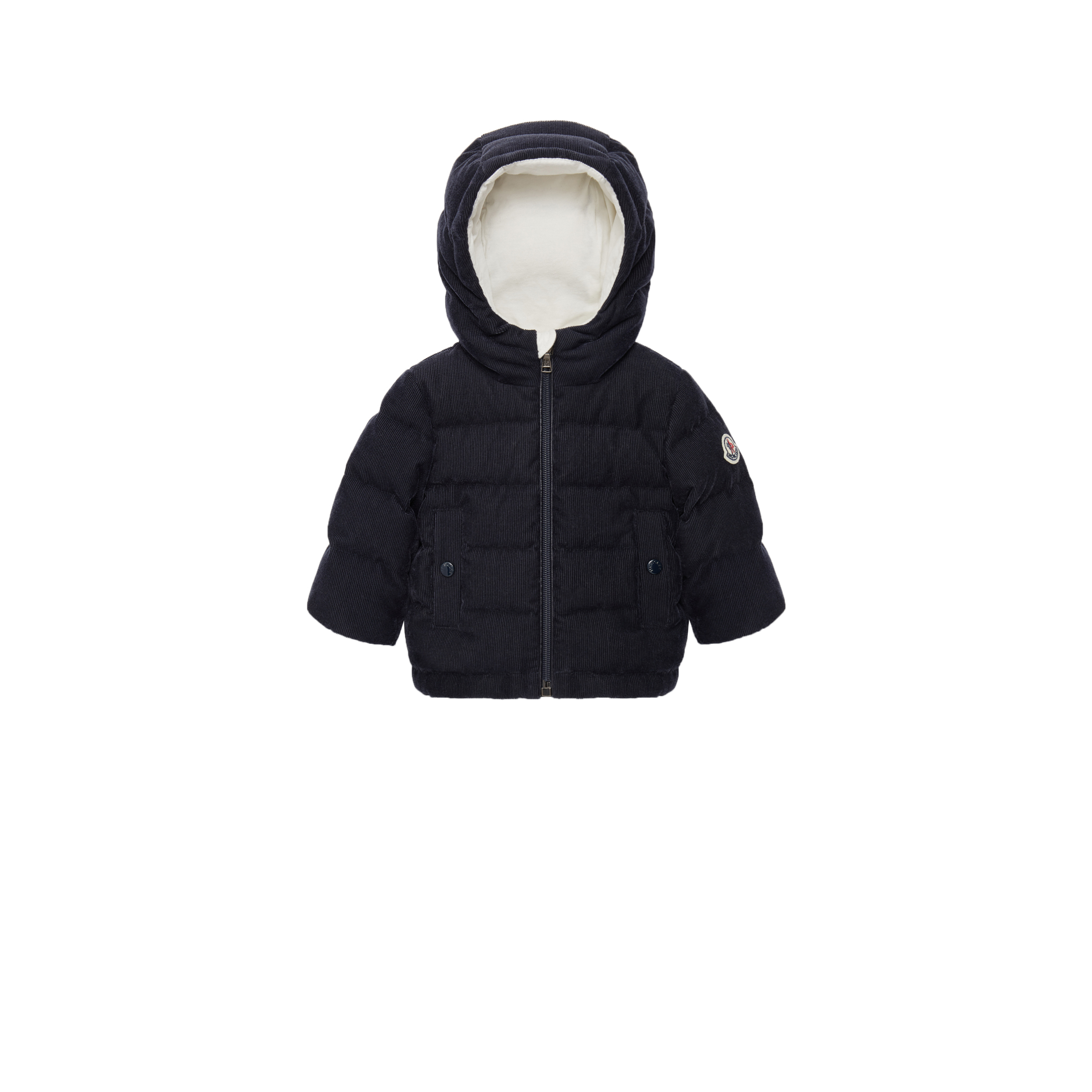 Shop Moncler Doudoune Cainan En Velours Côtelé In Blue