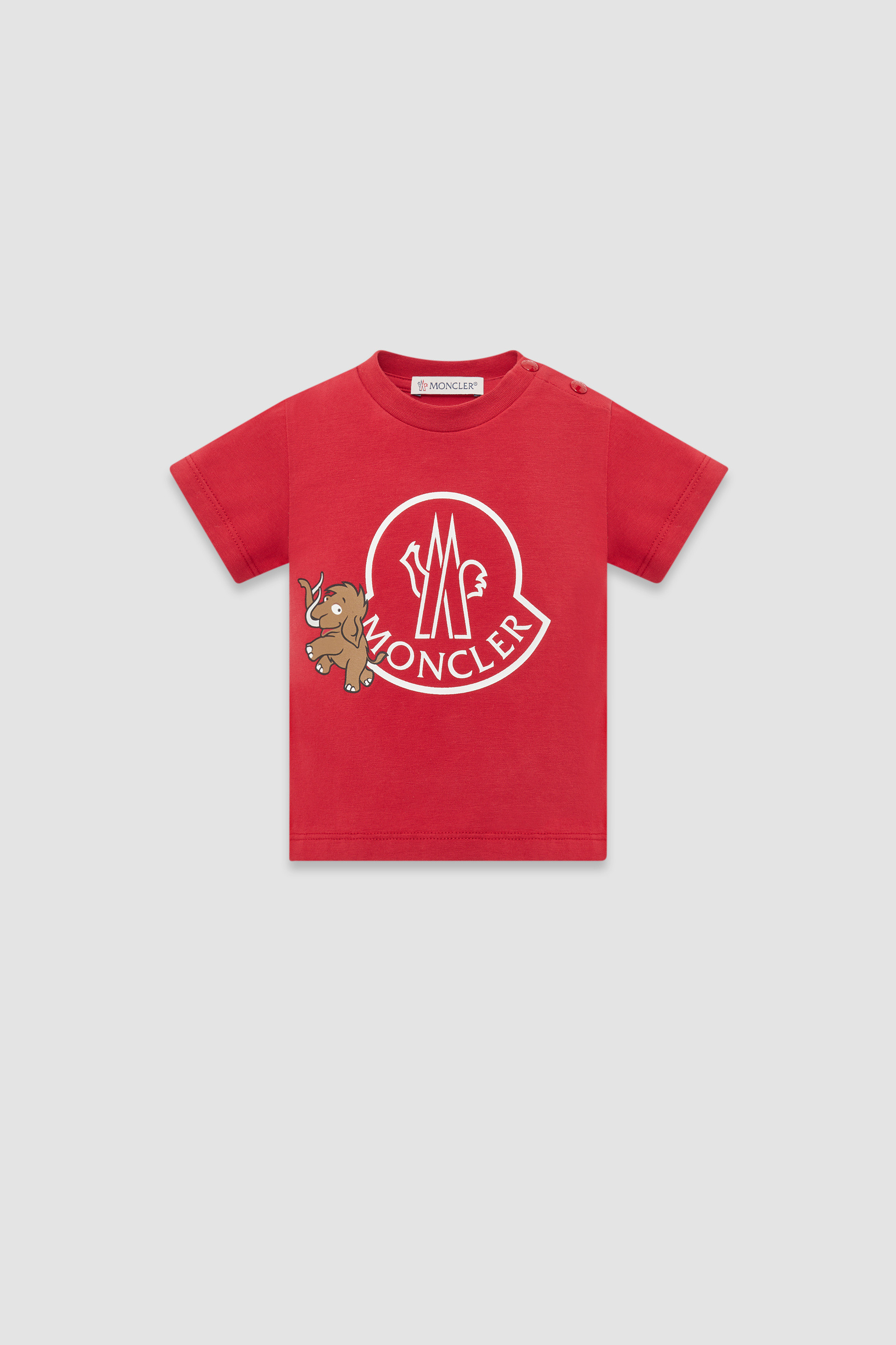 Scarlet Red Logo Motif T Shirt Clothing for Children Moncler NL