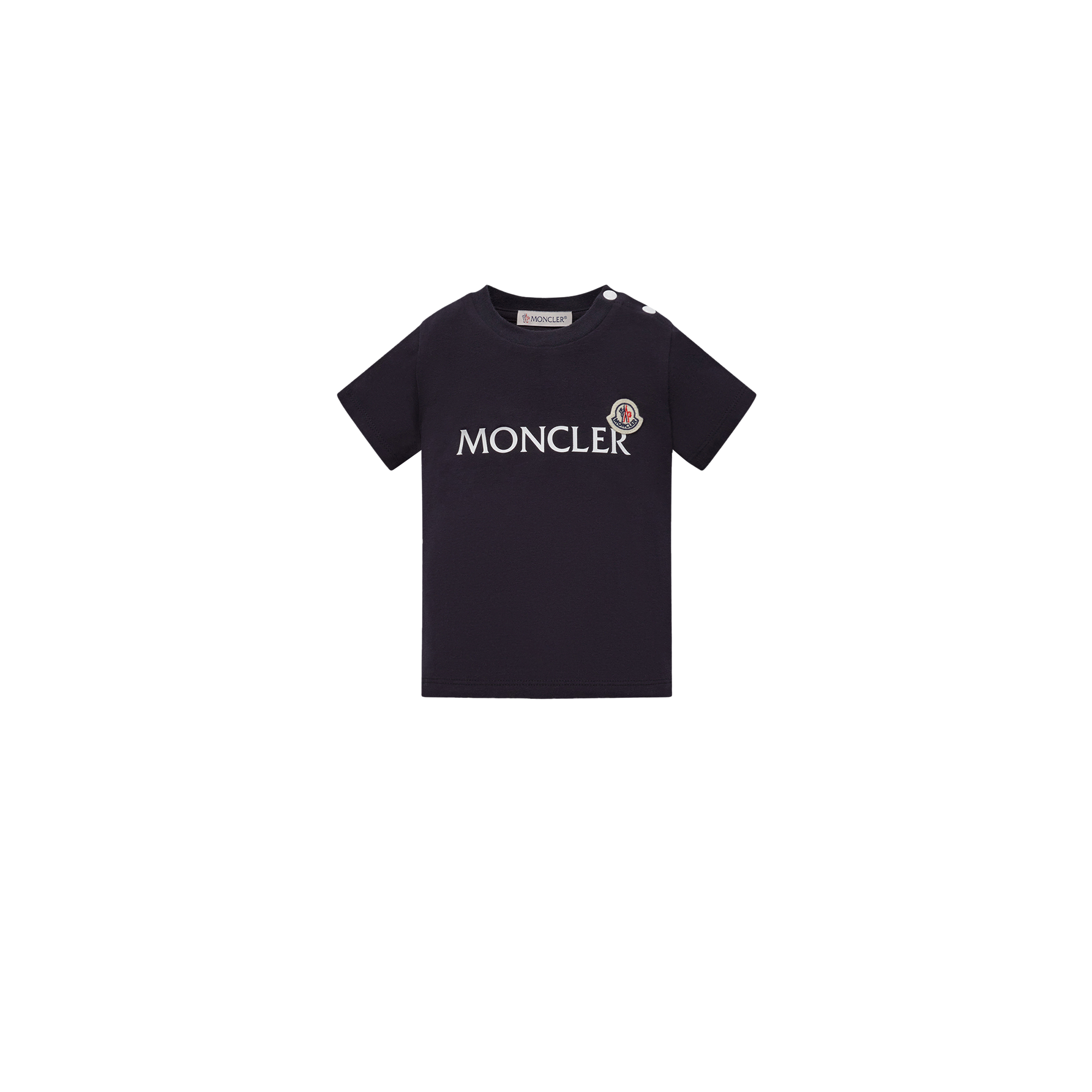 Moncler Kids Logo Stretch-cotton T-shirt In Blue