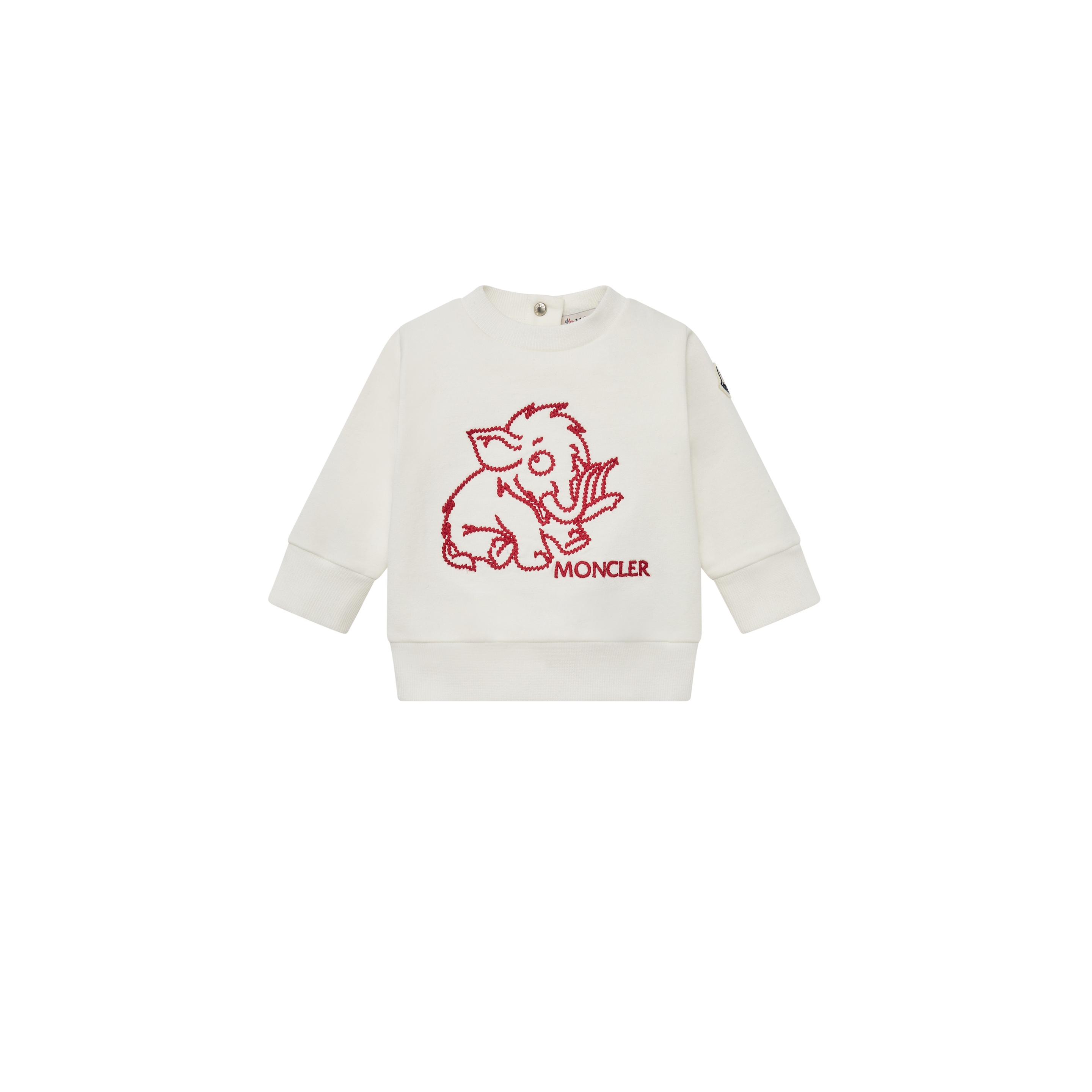 MONCLER ENFANT Embroidered Sweatshirt, Boy, White, Size: 3Y