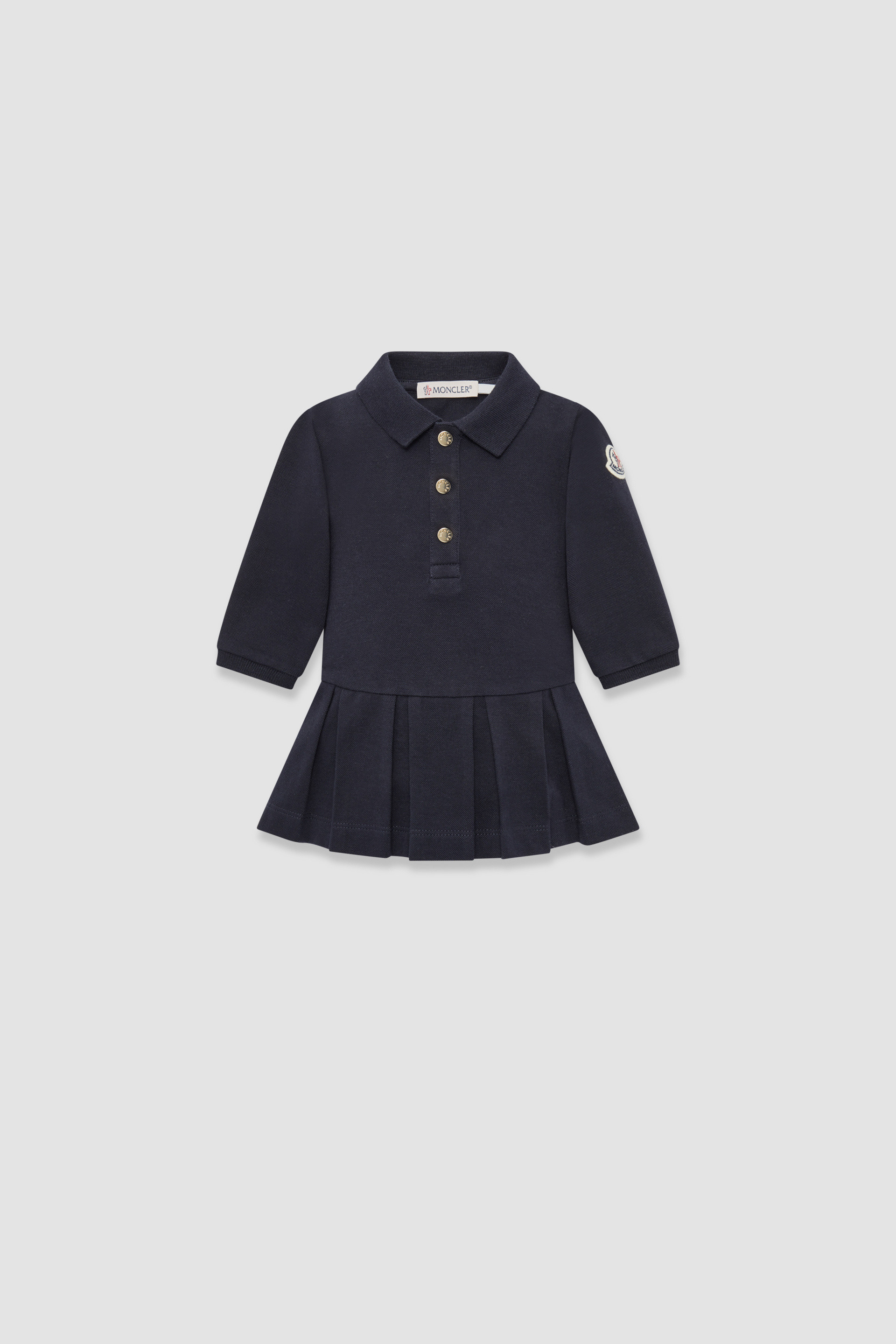 Night Blue Cotton Piquet Polo Dress Clothing for Children Moncler HK