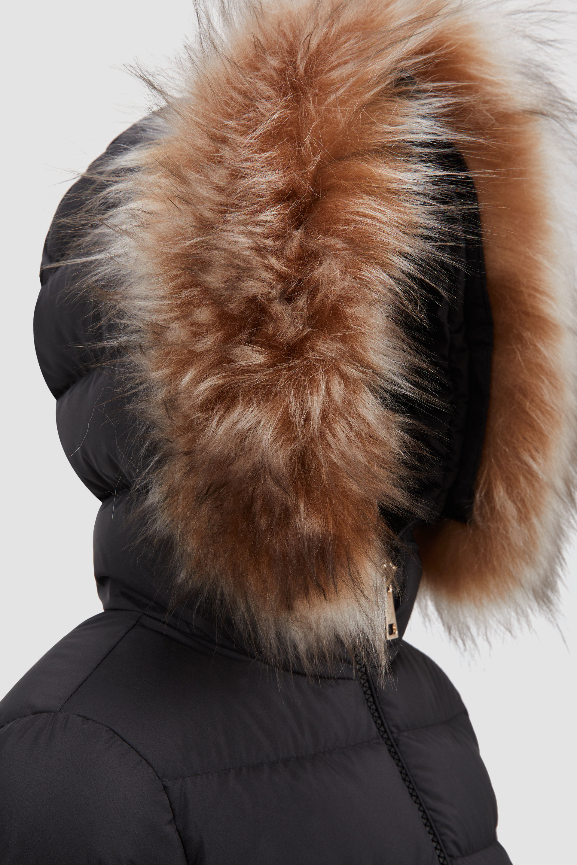 Black Boedette Hooded Shearling Down Jacket - Down Jackets