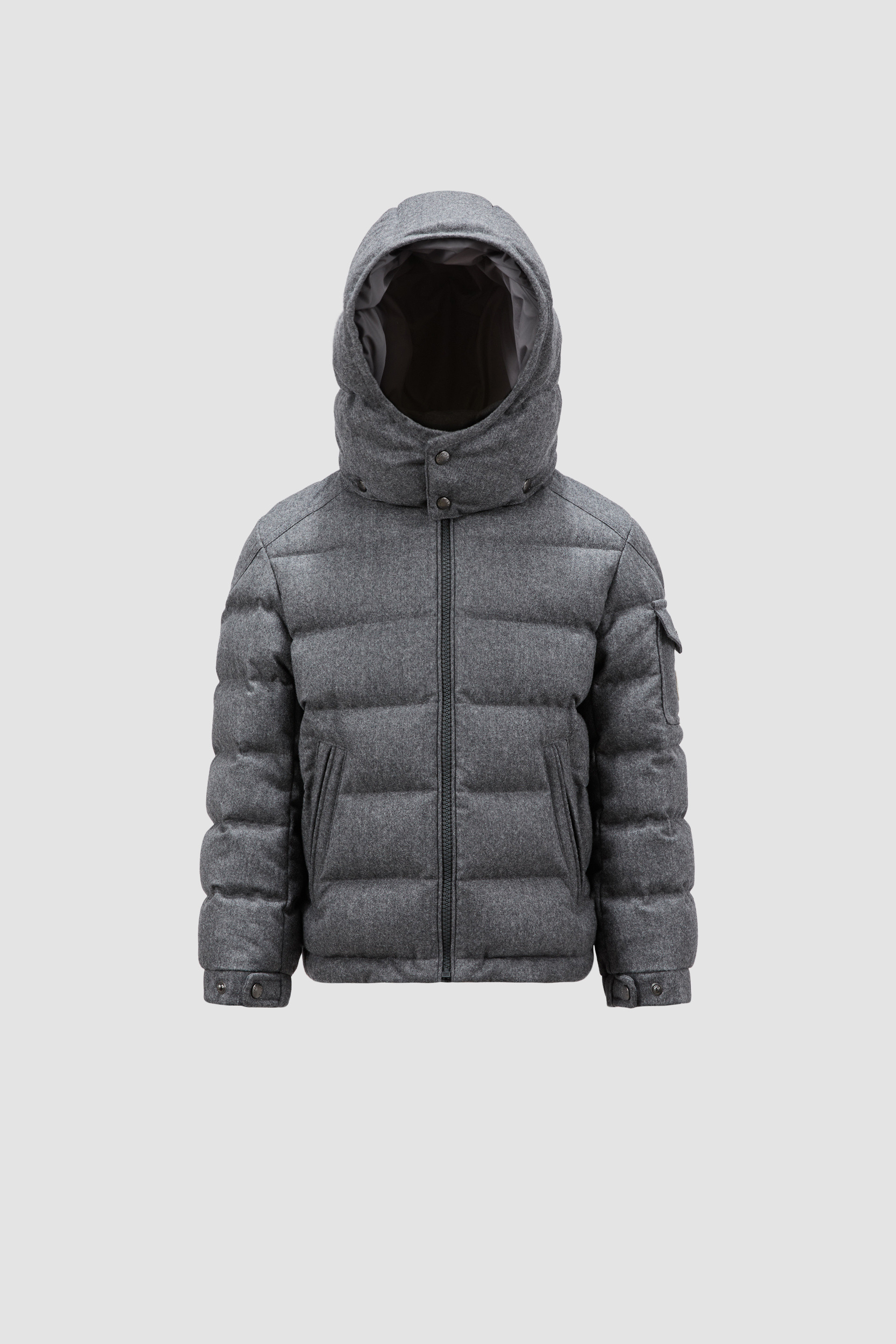 Dark Gray Montgenevre Hooded Wool Down Jacket Down Jackets Vests for Children Moncler GB