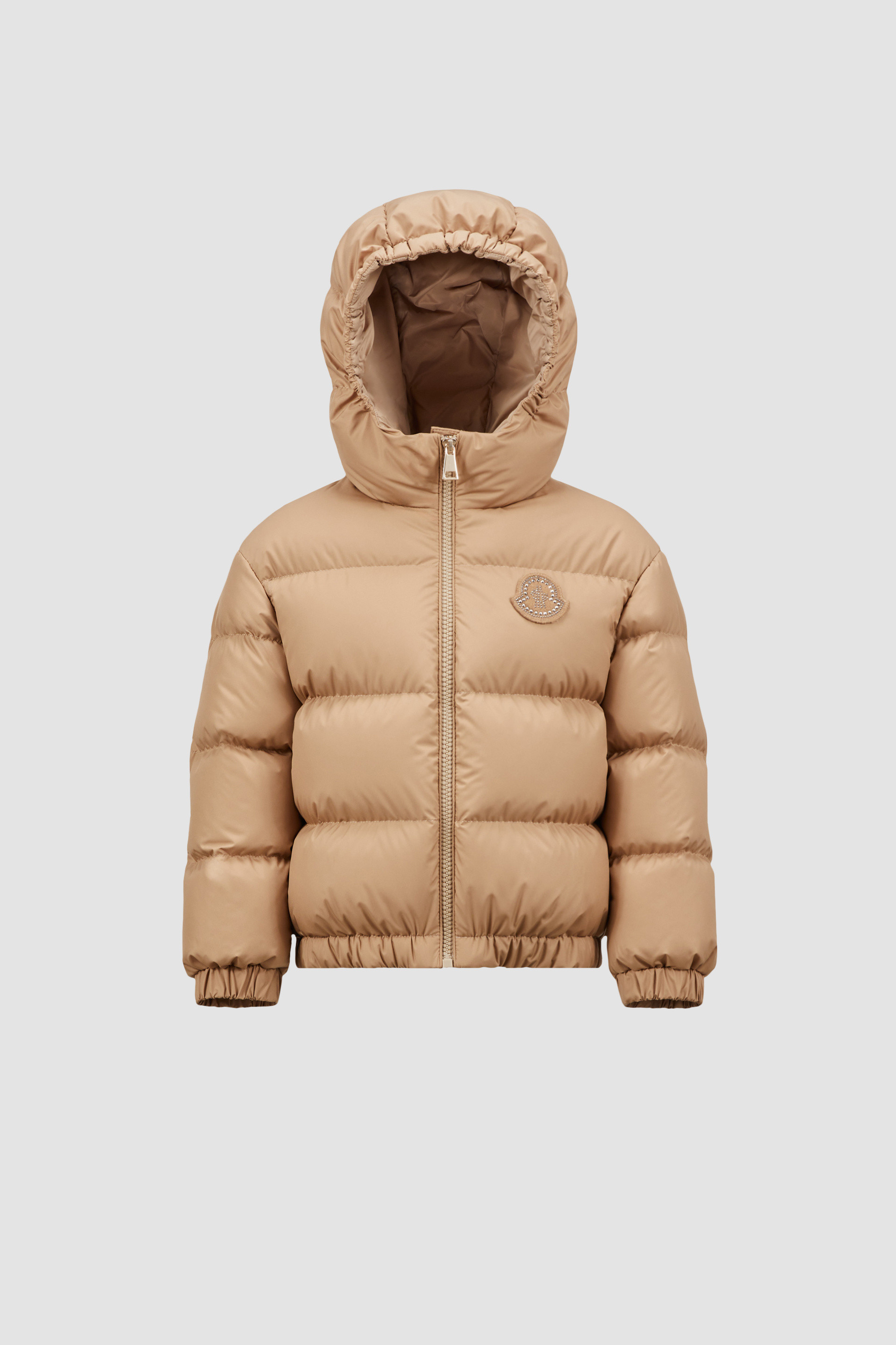 Sand Beige Claritia Hooded Down Jacket - Down Jackets & Vests for Children  | Moncler US