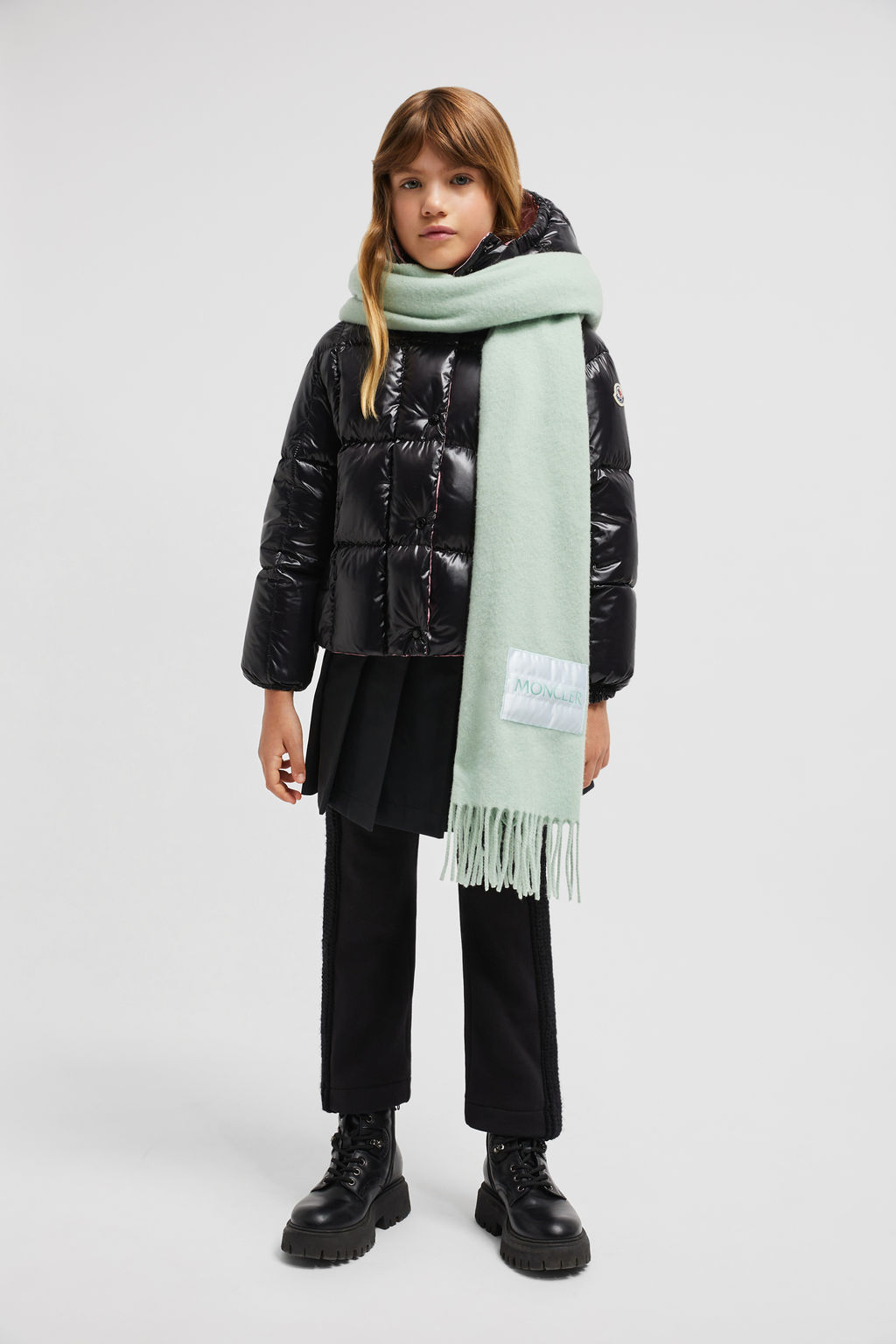 Moncler Parana Baby Girls Jackets In Light Green