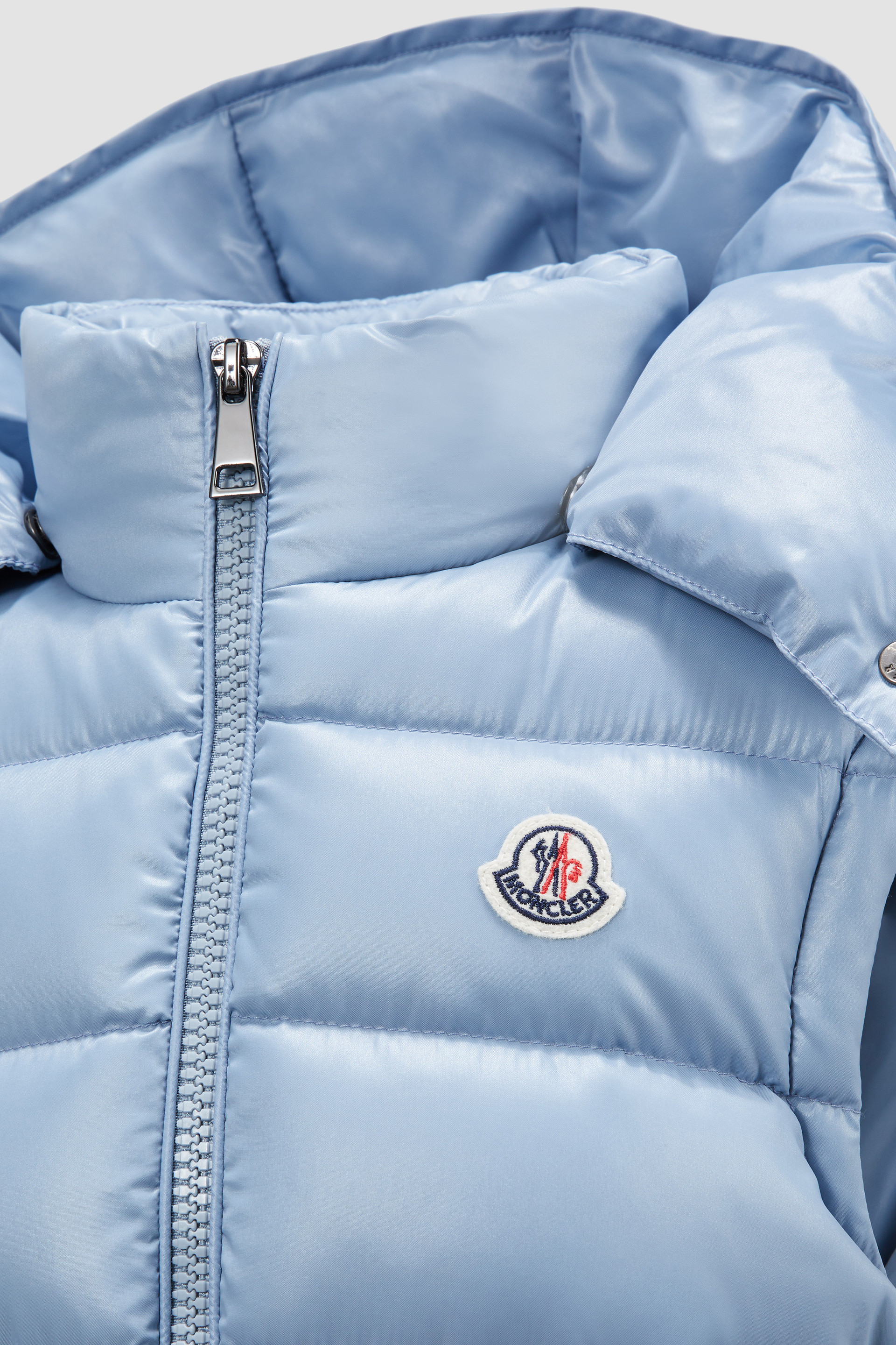 Light Blue Ania Hooded Down Gilet Down Jackets Vests for Children Moncler SG