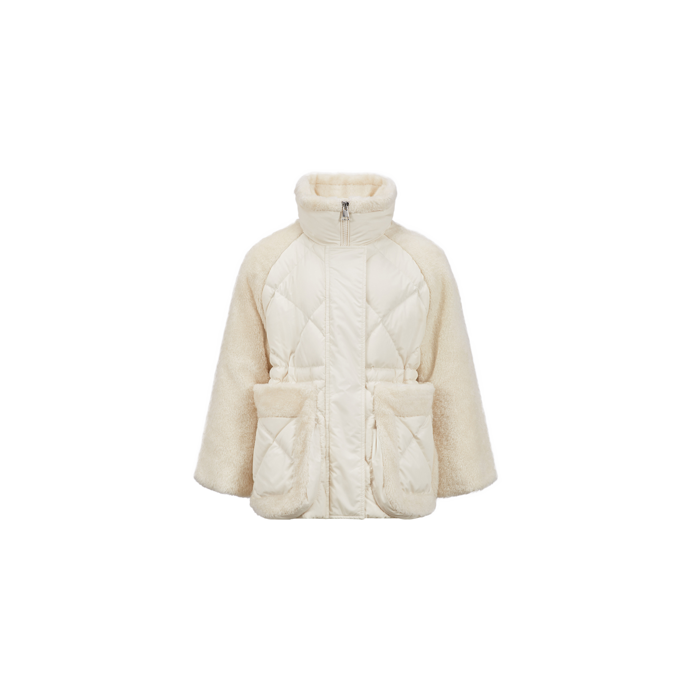 Shop Moncler Doudoune Gwen In Beige