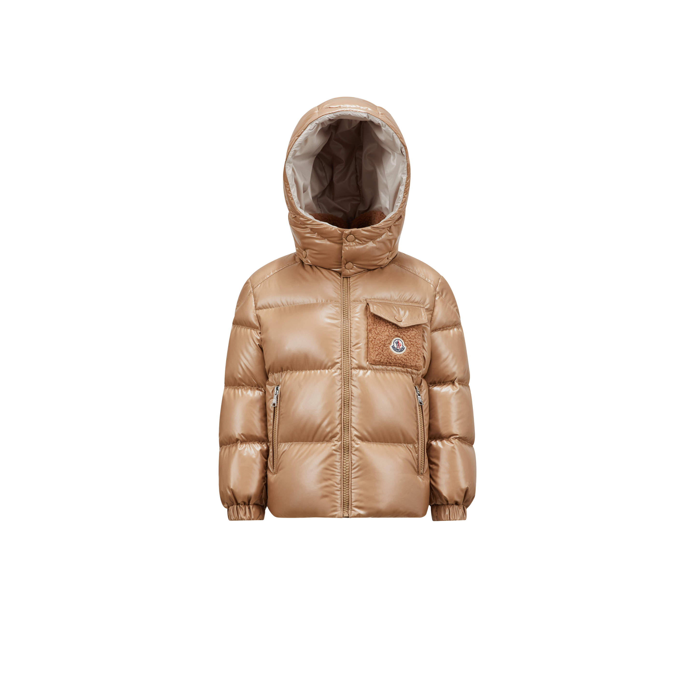 Shop Moncler Doudoune Yule In Beige