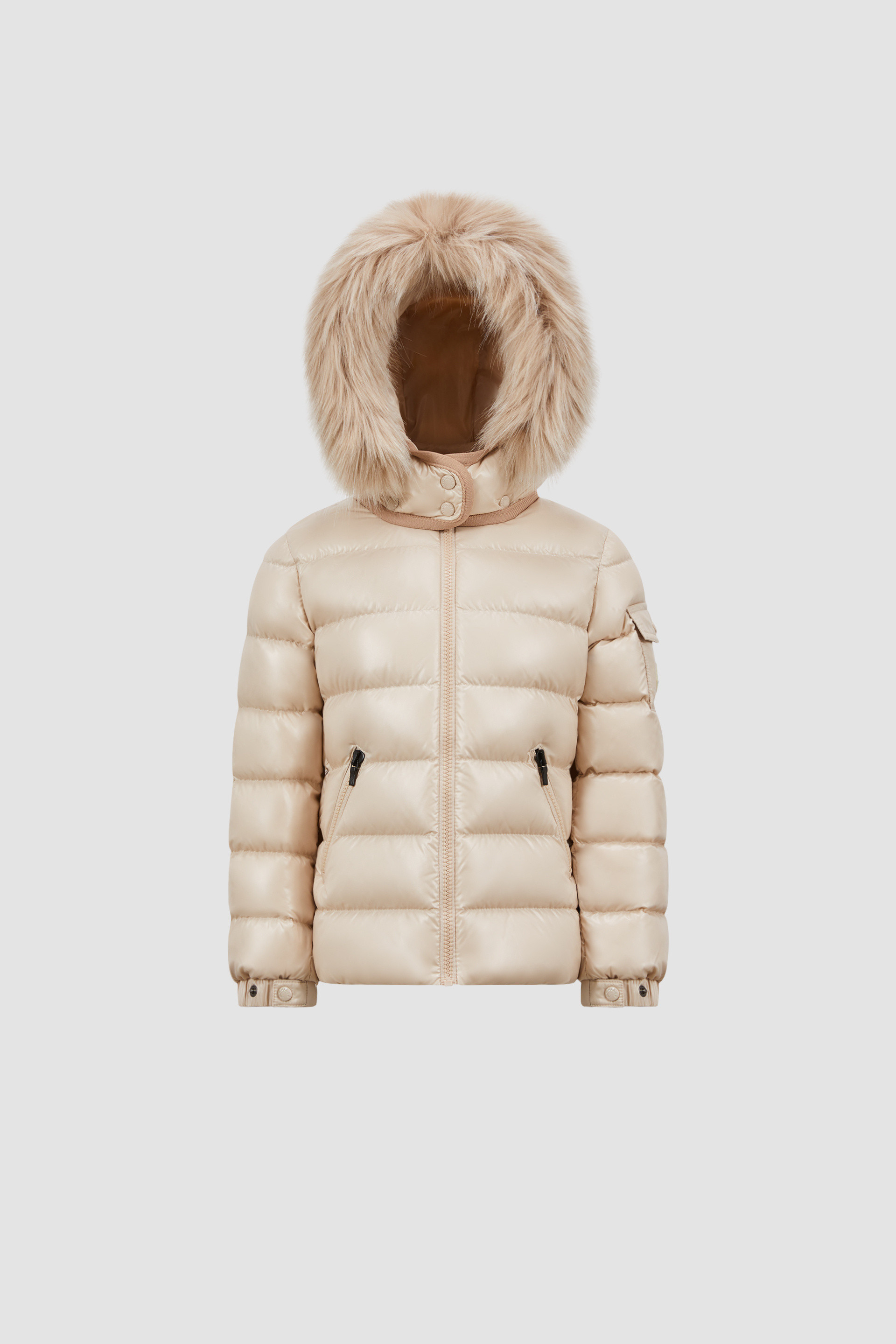 Moncler Enfant Girls Down Padded Badyf Jacket in Beige 12 Yrs