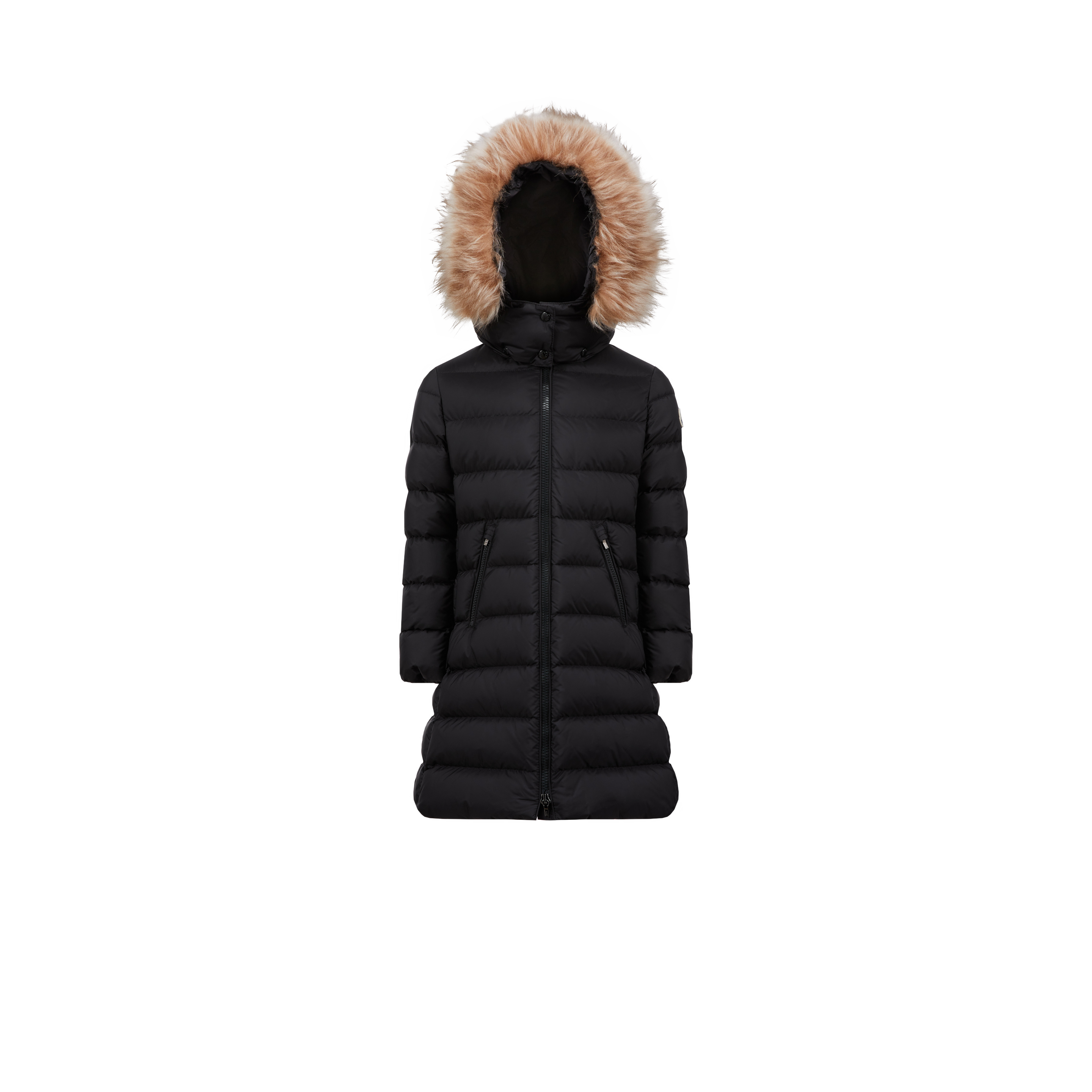 Shop Moncler Doudoune Longue Abelle In Noir