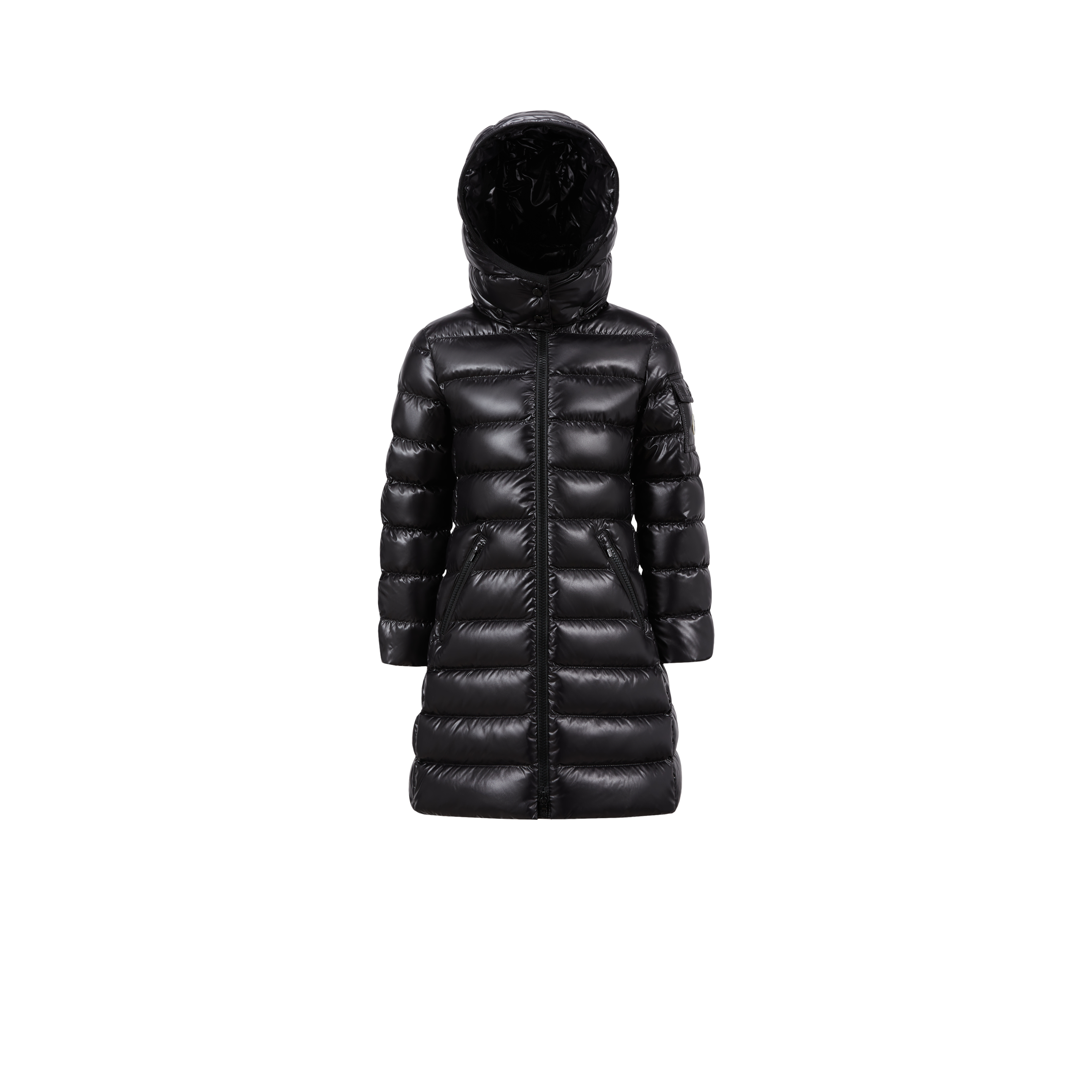 Shop Moncler Doudoune Longue Moka In Black