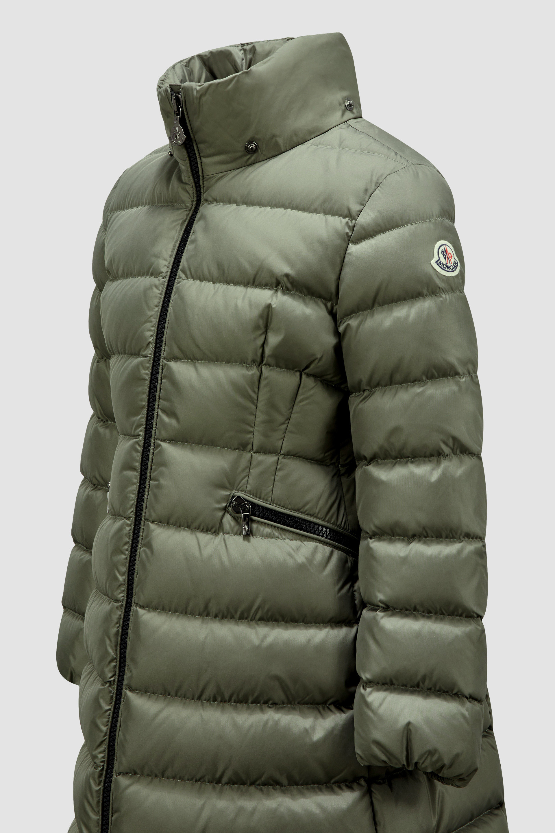 Sage Green Charpal Hooded Long Down Jacket - Down Jackets & Vests for  Children | Moncler RU