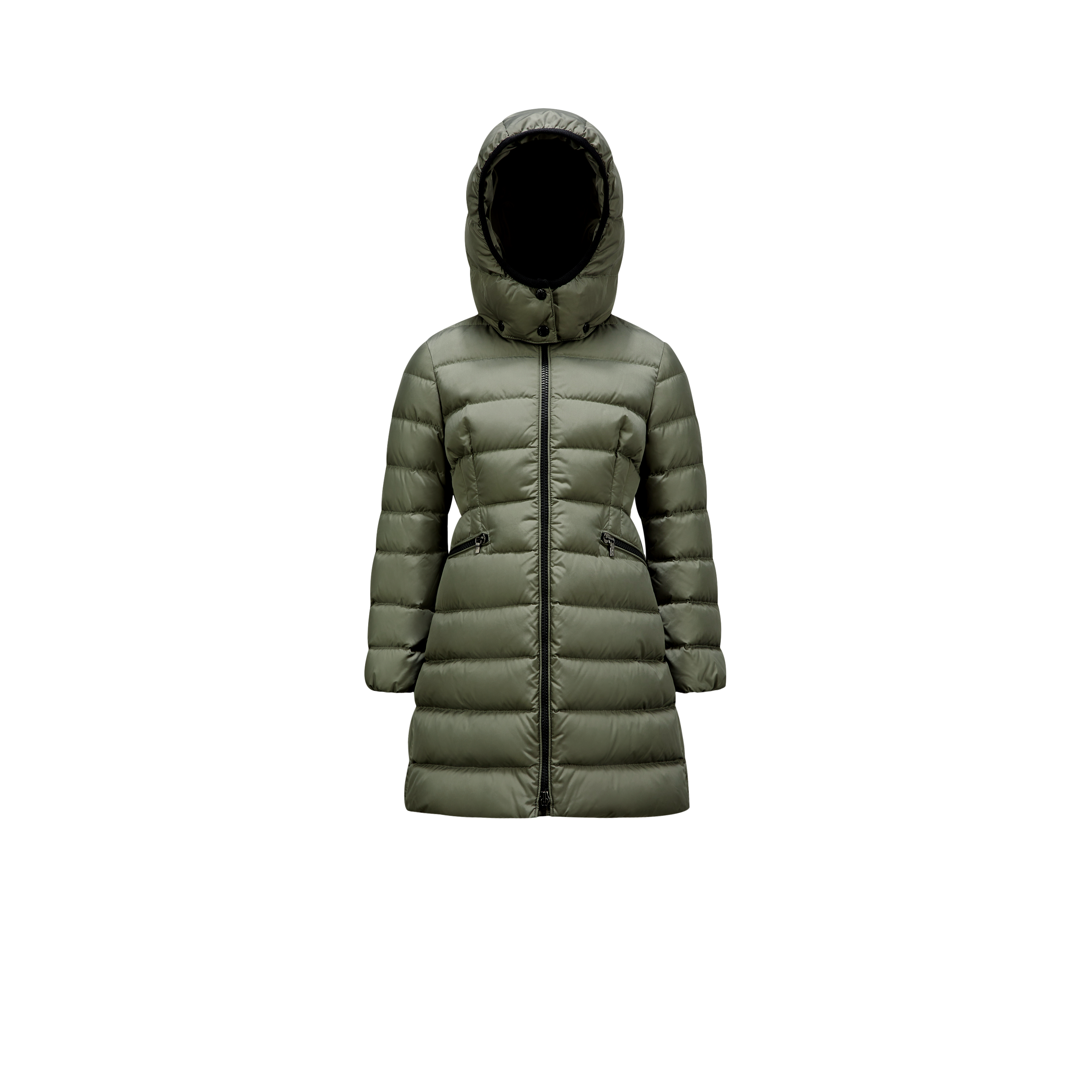 Shop Moncler Doudoune Longue Charpal In Vert