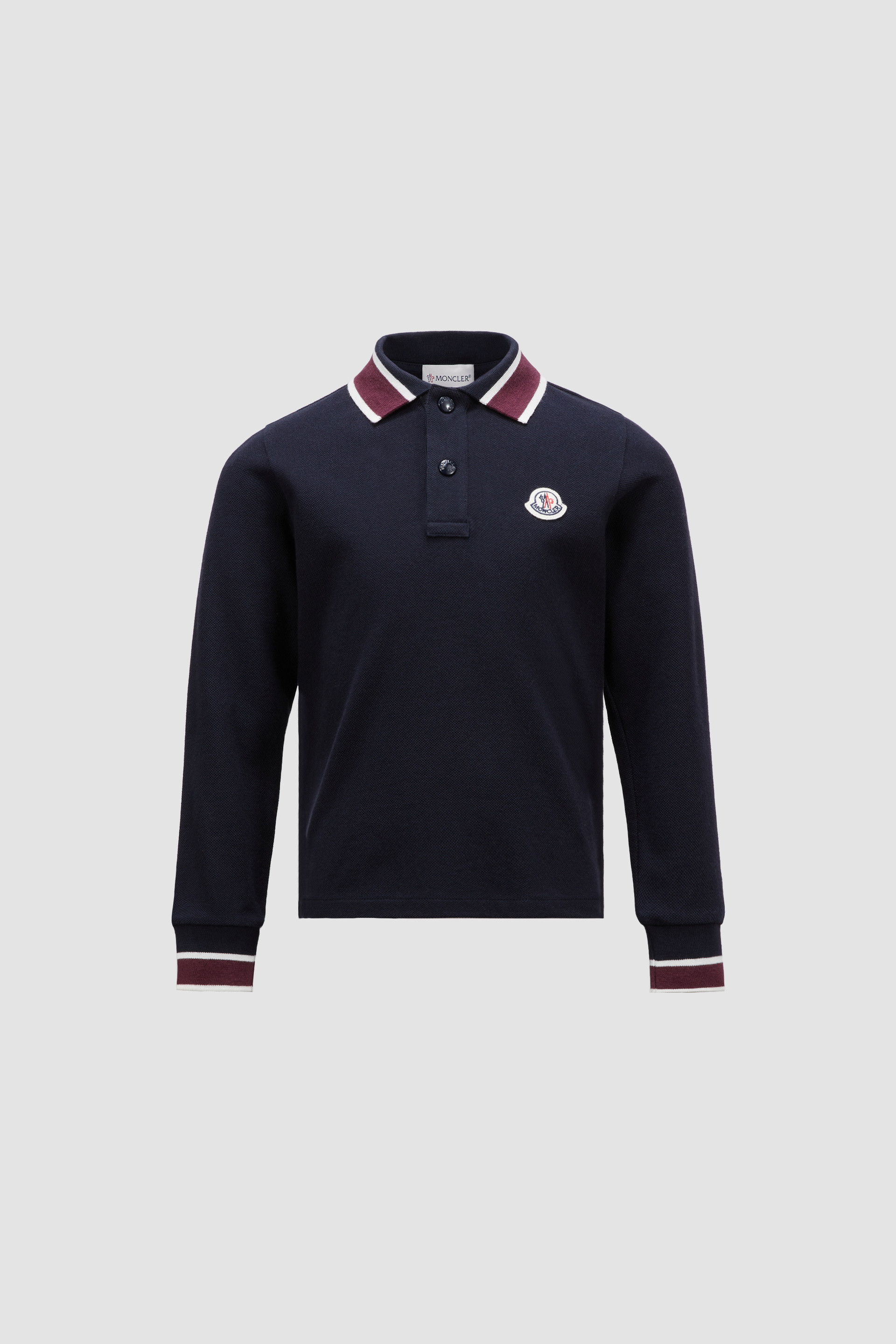 Night Blue Long Sleeve Polo Shirt Polos T shirts for Children Moncler US