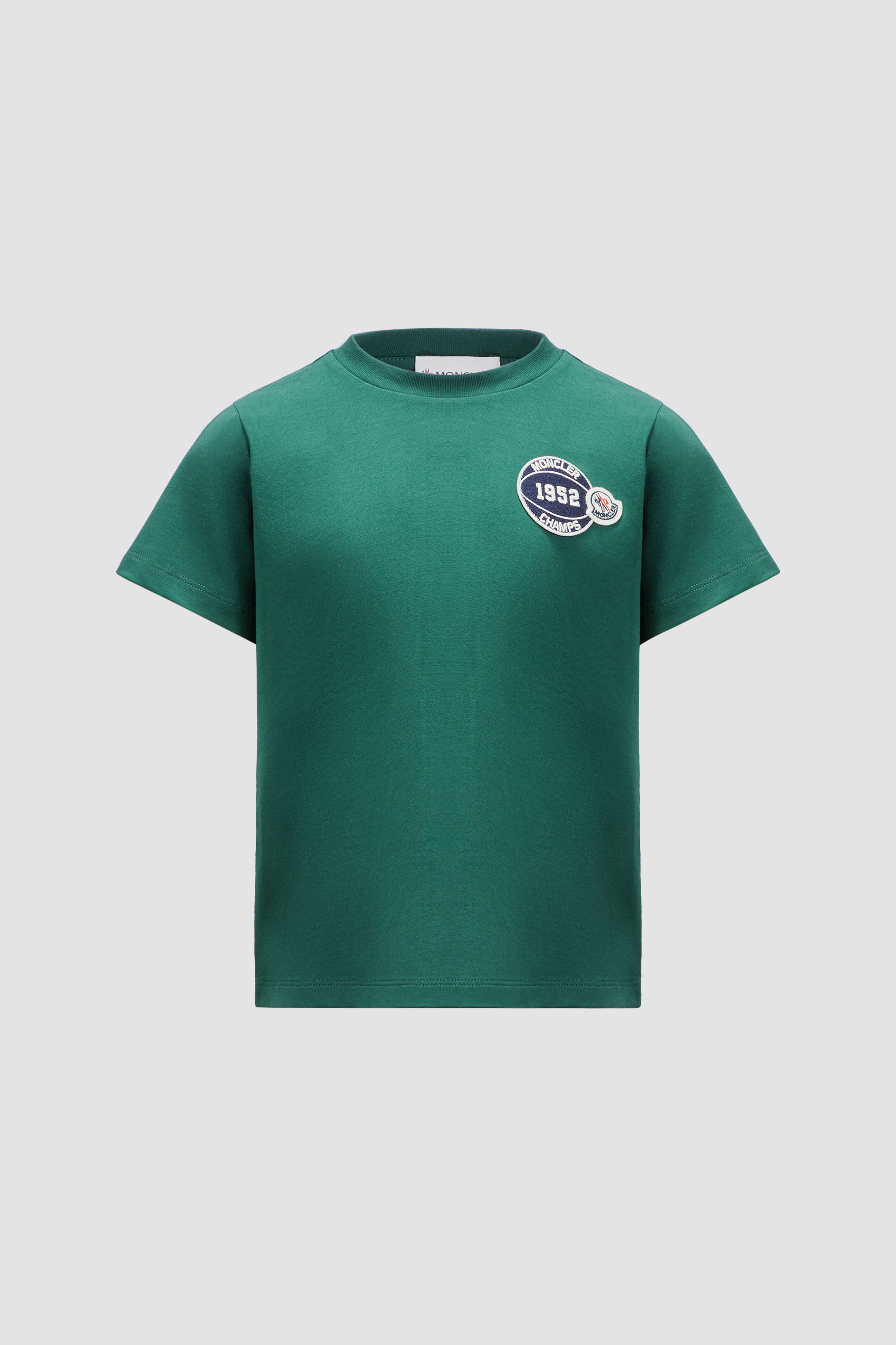 Leaf Green Rugby Patch Cotton T Shirt Polos T shirts for Children Moncler US