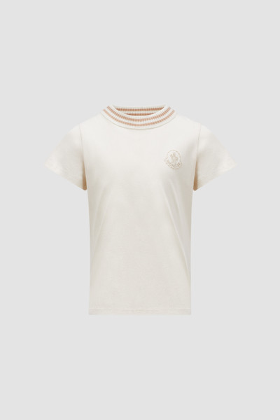 White Embroidered Logo Cotton T-Shirt - Polos & T-shirts for Children |  Moncler SG