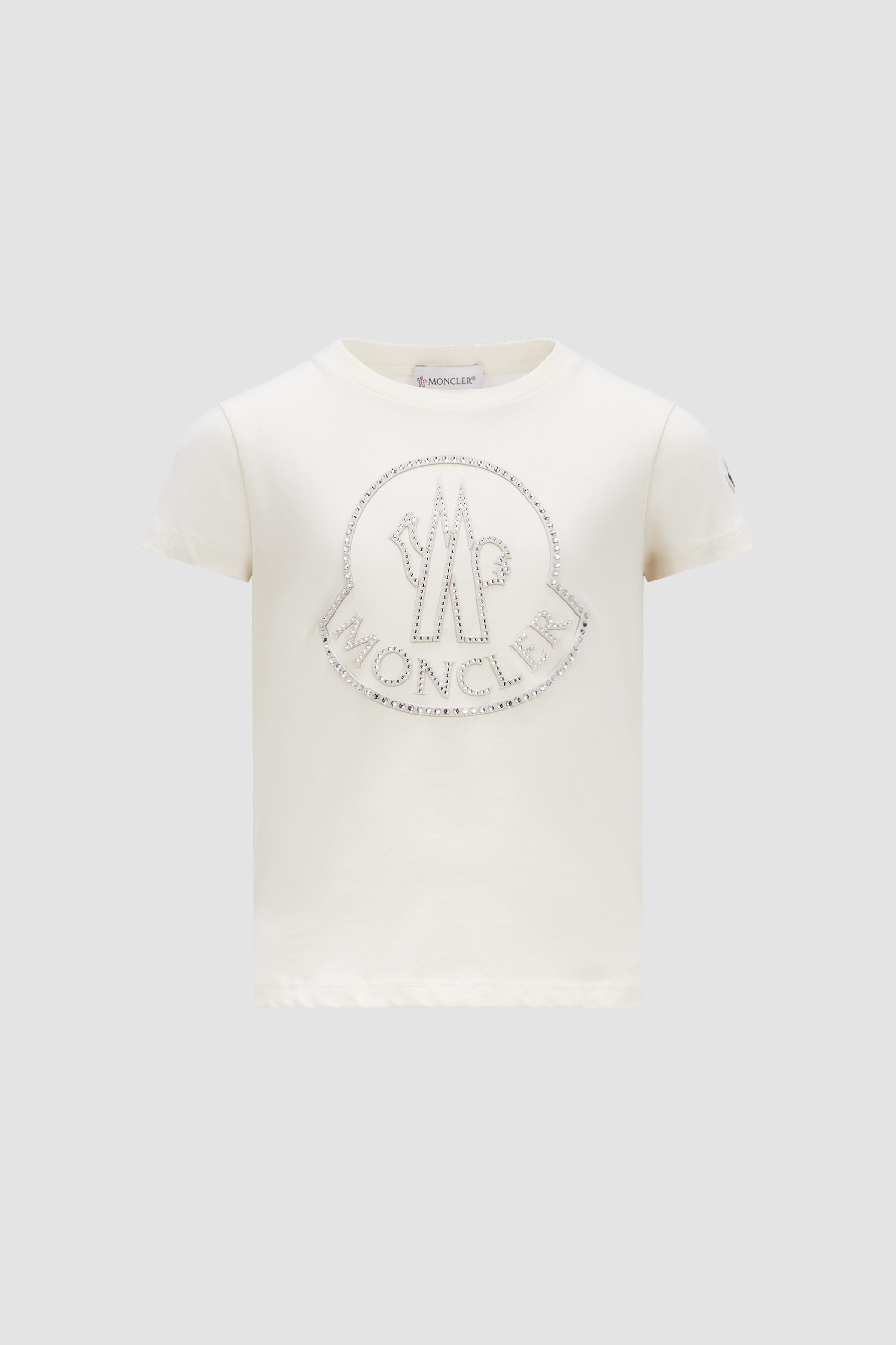 White Crystal Logo T Shirt Polos T shirts for Children Moncler HK