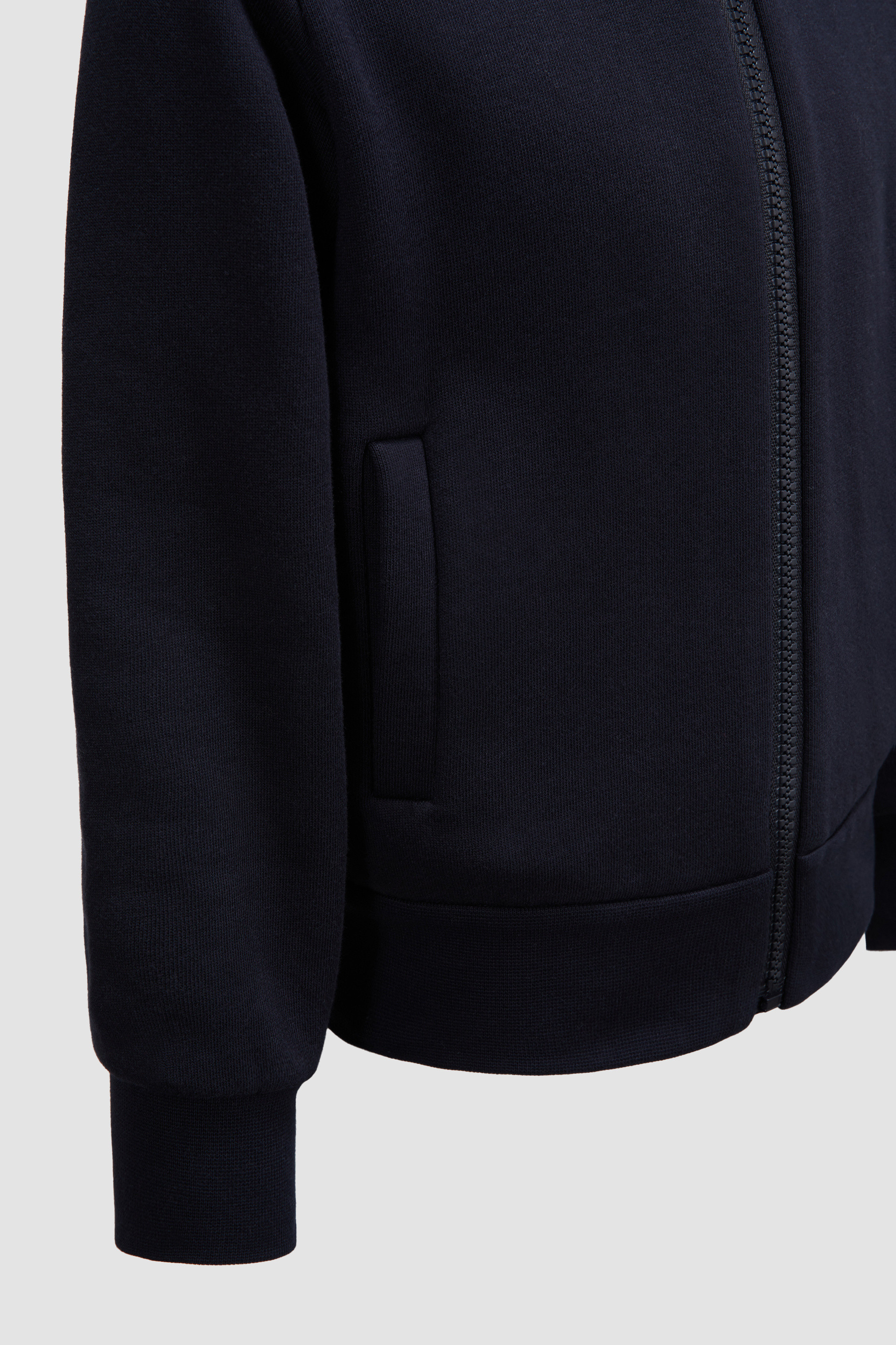 Night Blue Logo Zip-Up Cotton Hoodie - Sweatshirts