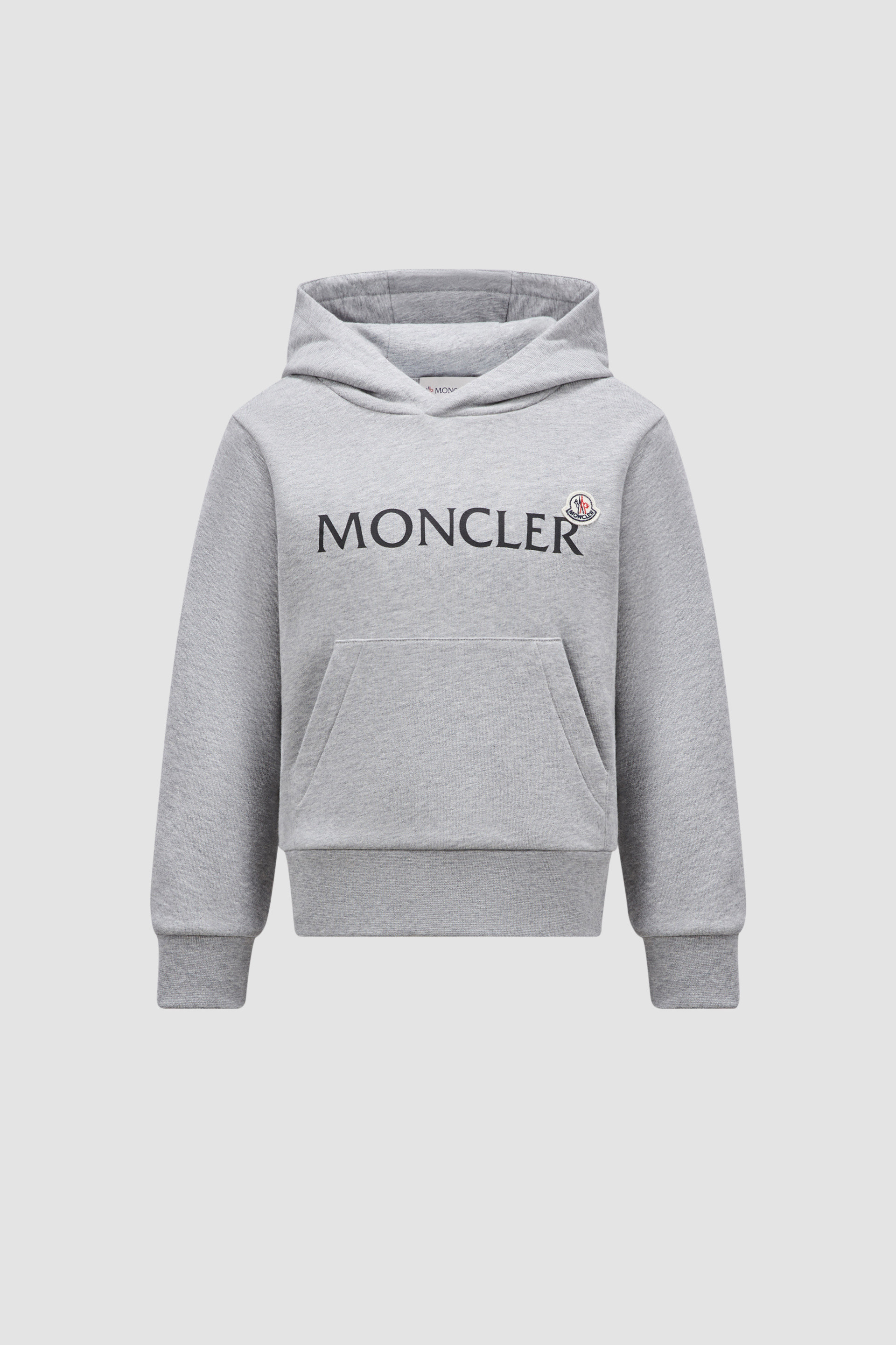 Gray Logo Cotton Hoodie Sweatshirts Knitwear for Children Moncler DK