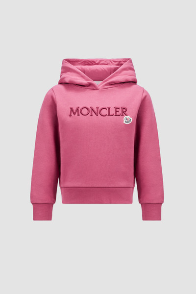 Pink Embroidered Logo Hoodie Sweatshirts Knitwear for Children Moncler LU