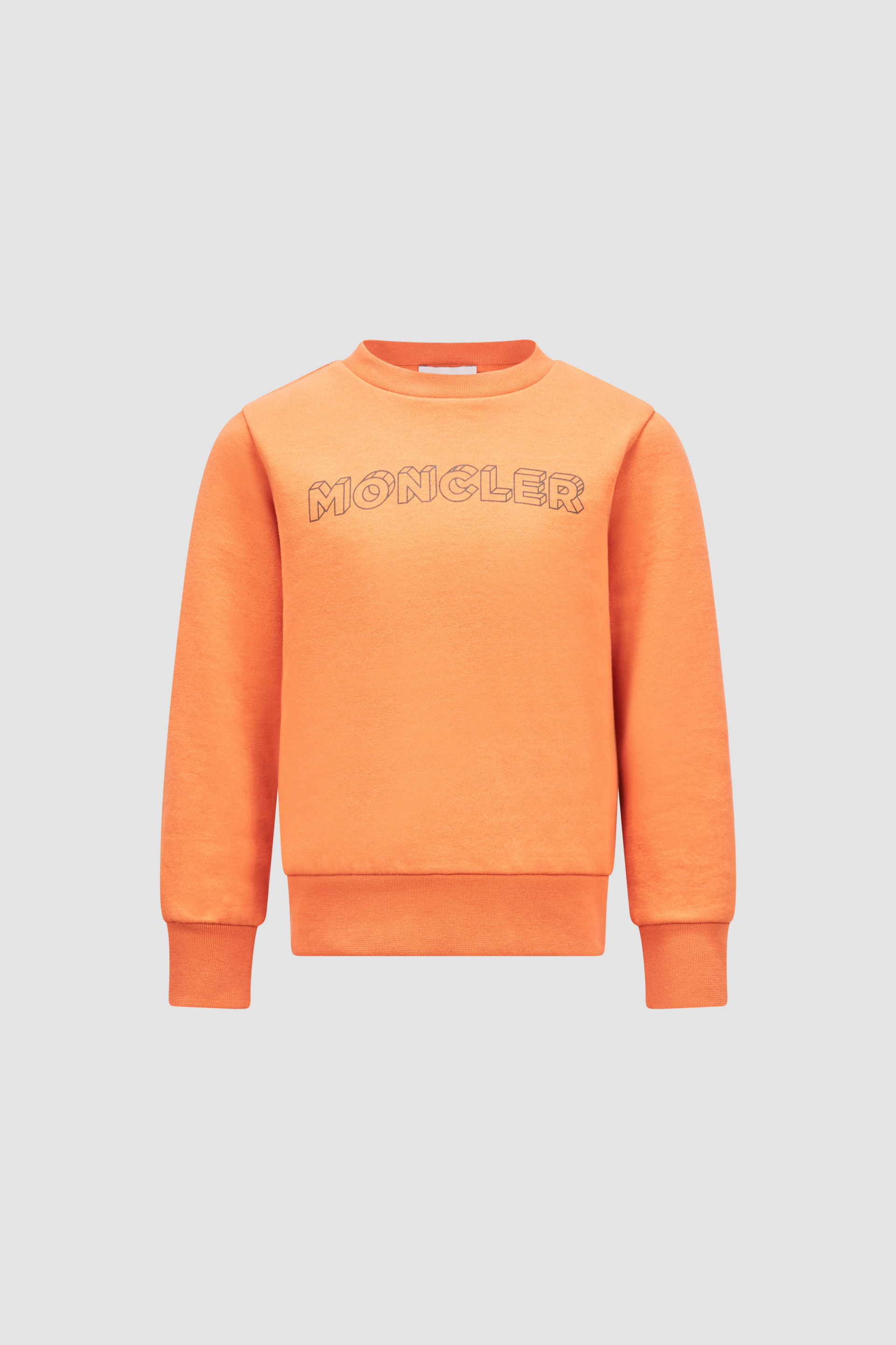 Orange Logo Cotton Sweatshirt Sweatshirts Knitwear for Children Moncler DK