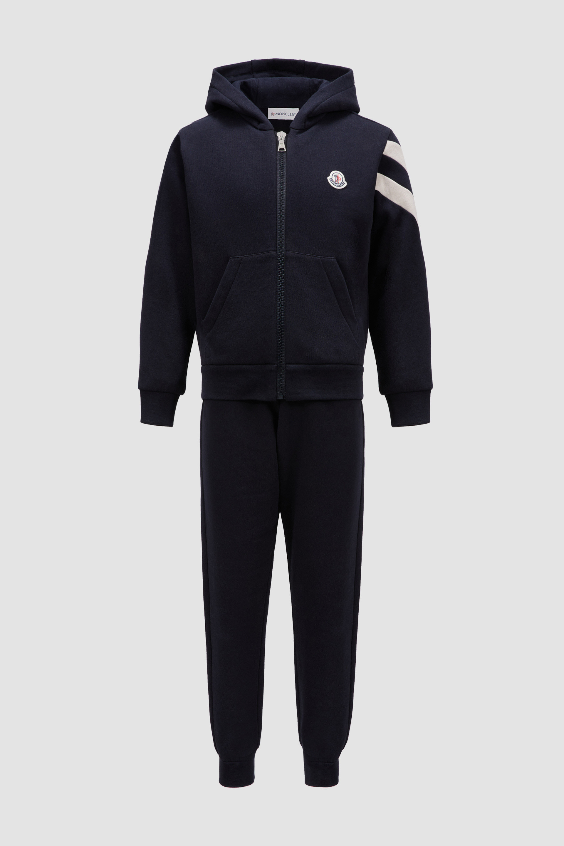 Night Blue Logo Cotton Tracksuit Set Trousers Tracksuits for Children Moncler DK