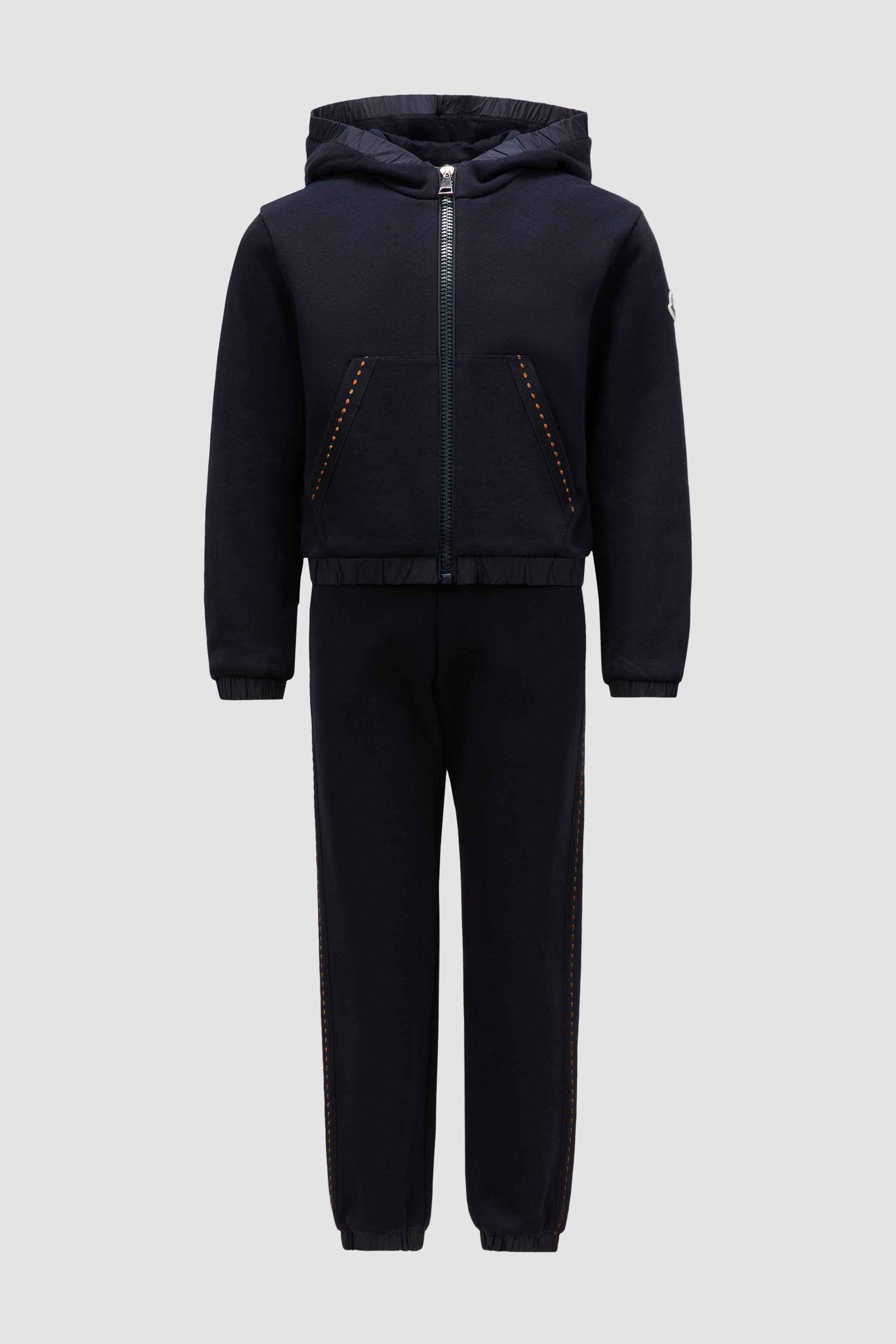 Night Blue Logo Patch Cotton Tracksuit Trousers Tracksuits for Children Moncler GB