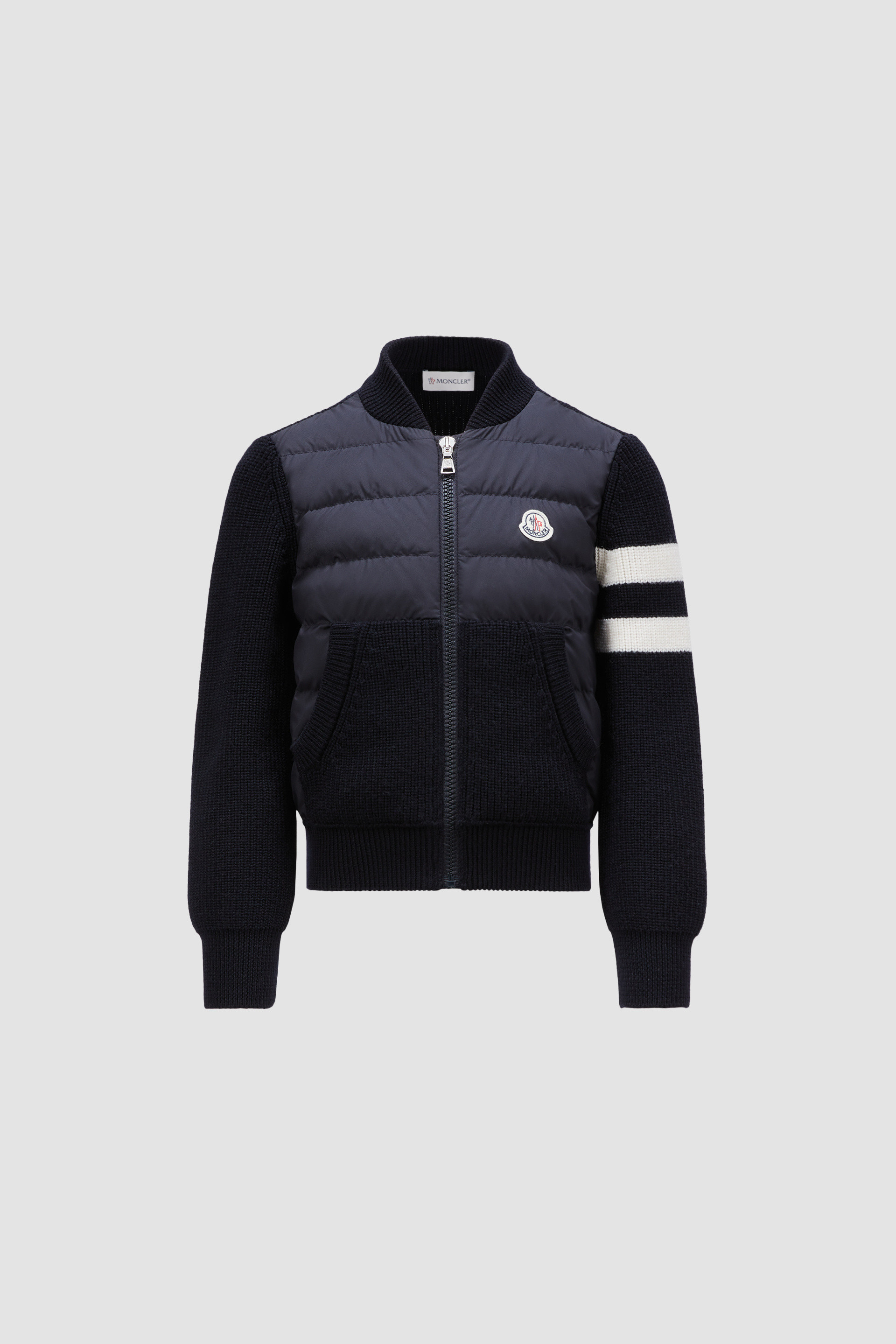 Moncler quilted down & wool short cardigan online