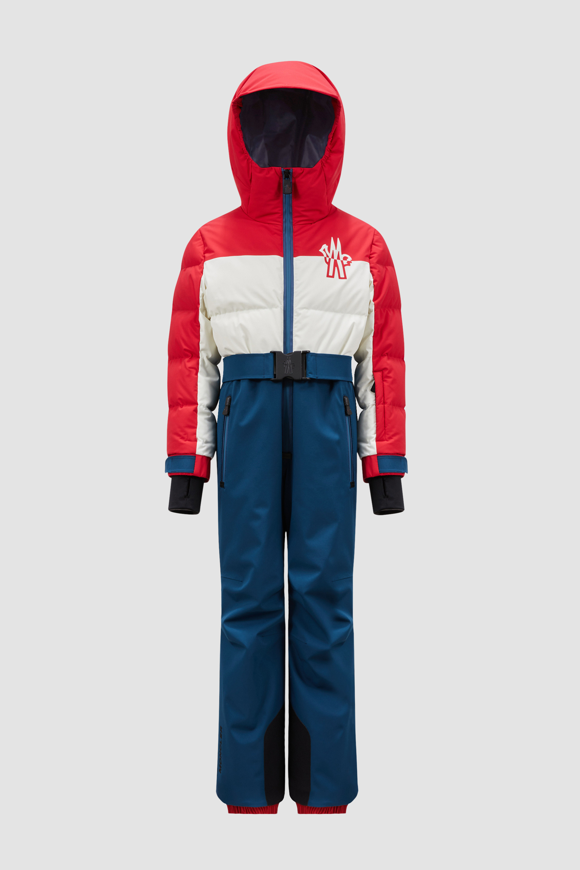 Blue White Red Hooded Ski Suit Down Jackets Vests for Children Moncler US