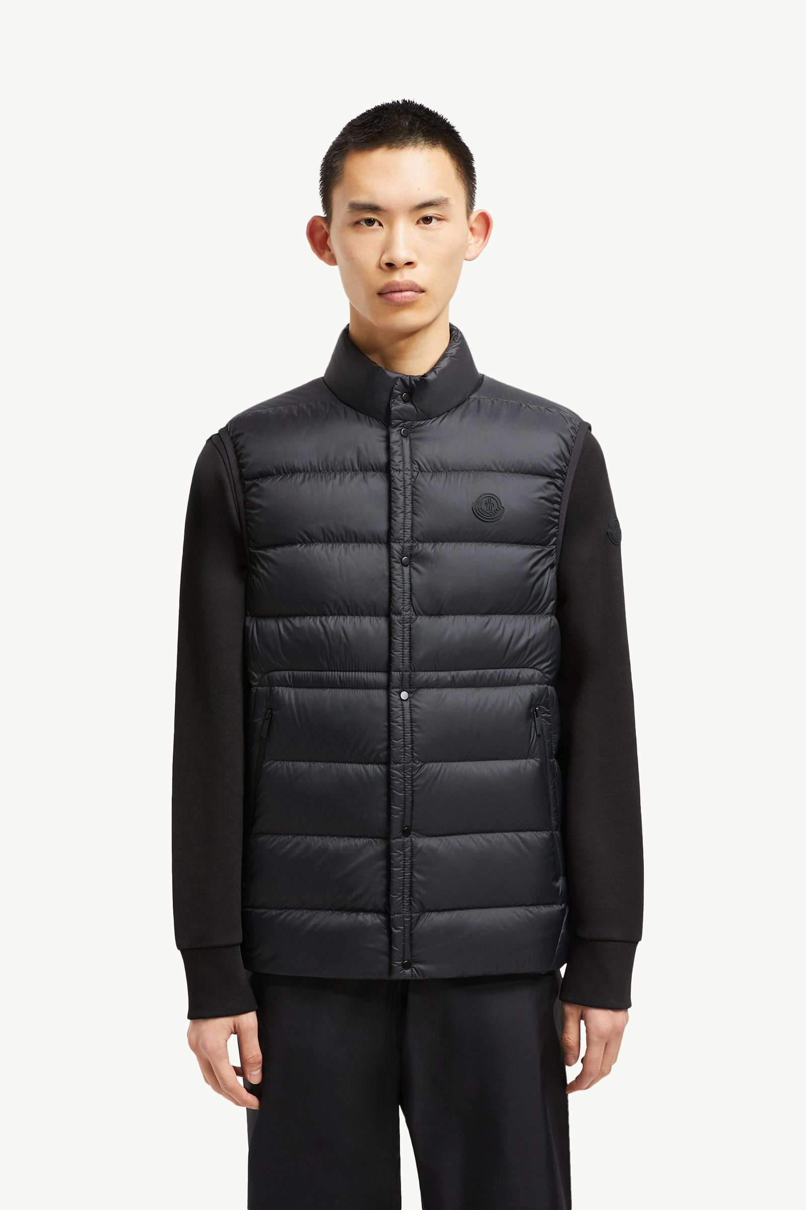Black Plaret Down Gilet - Vests for Men | Moncler SI