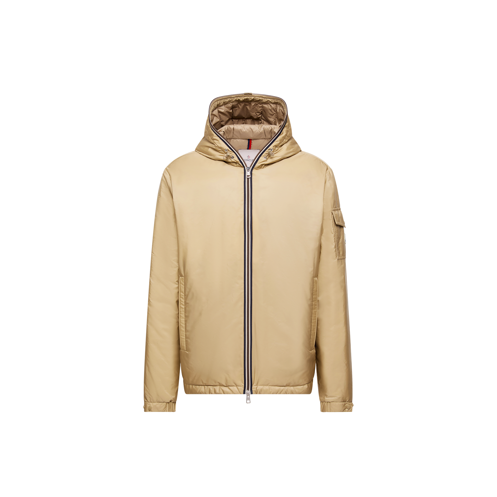 Moncler Evettes Nylon Down Jacket In Beige