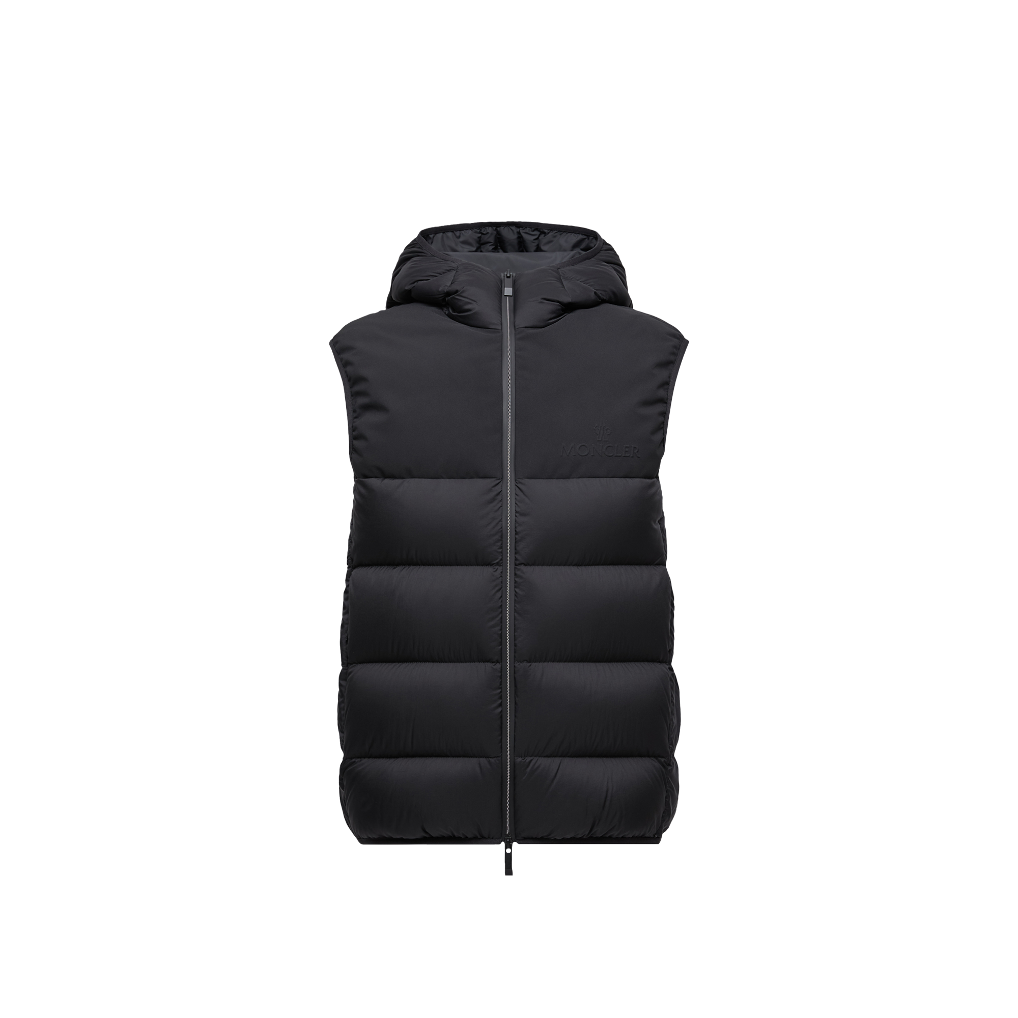 Moncler Doudoune Sans Manches À Capuche Bresse In Noir