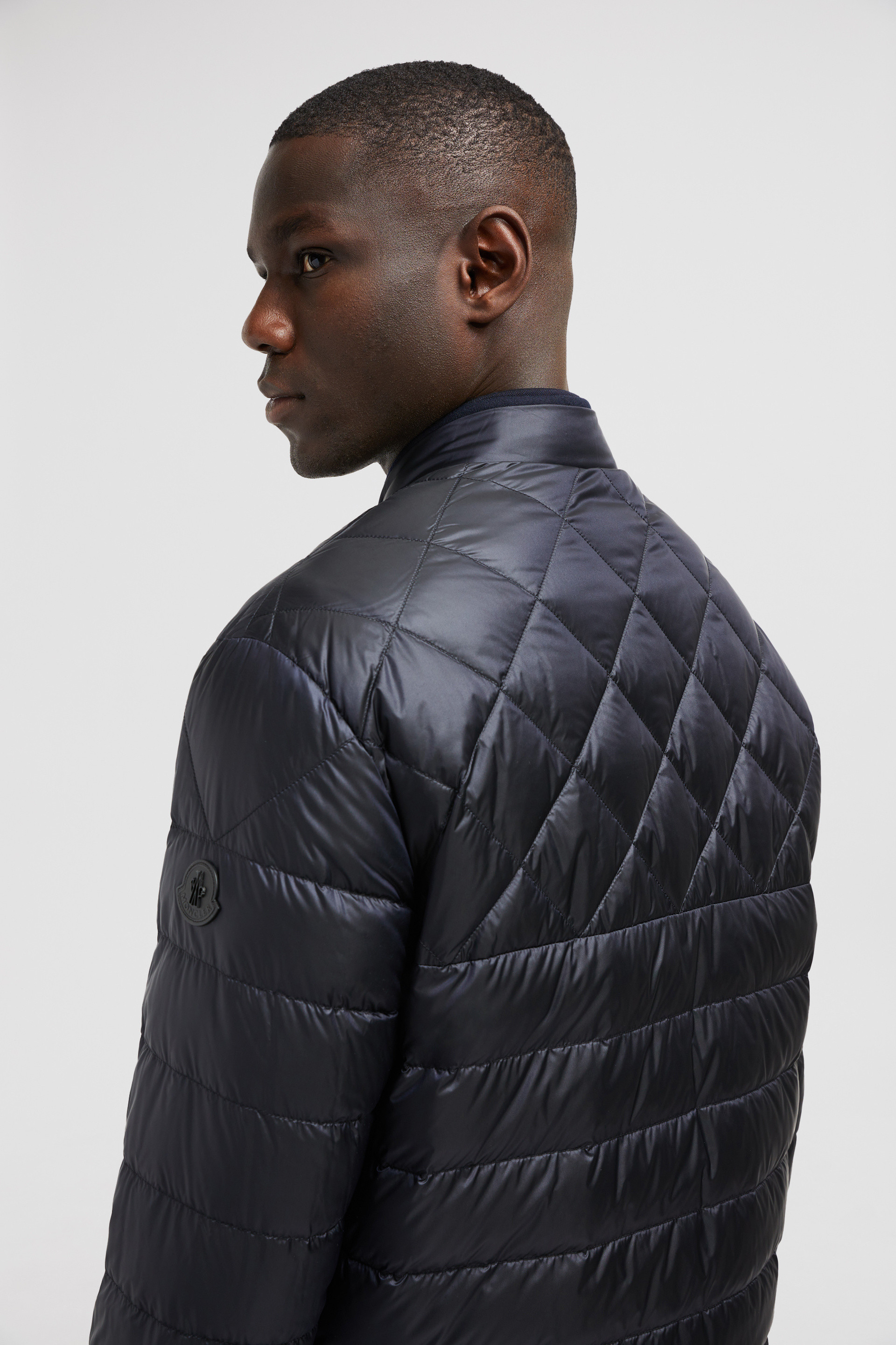 Navy Blue Bane Reversible Cashmere Short Down Jacket - Short Navy Blue Bane Reversible Cashmere Short Down Jacket - Short