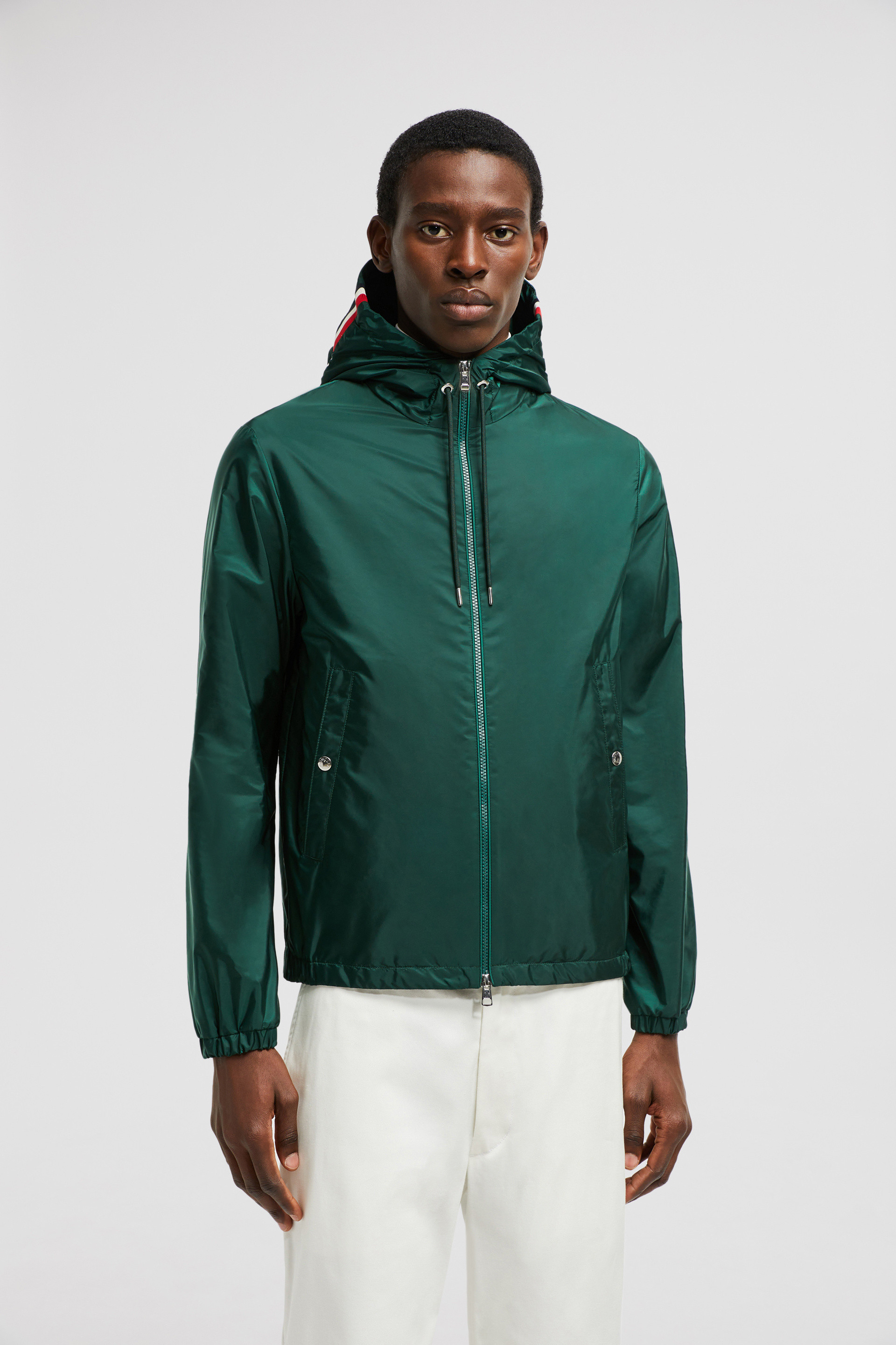 Emerald Green Grimpeurs Hooded Jacket Windbreakers Raincoats for Men Moncler AU