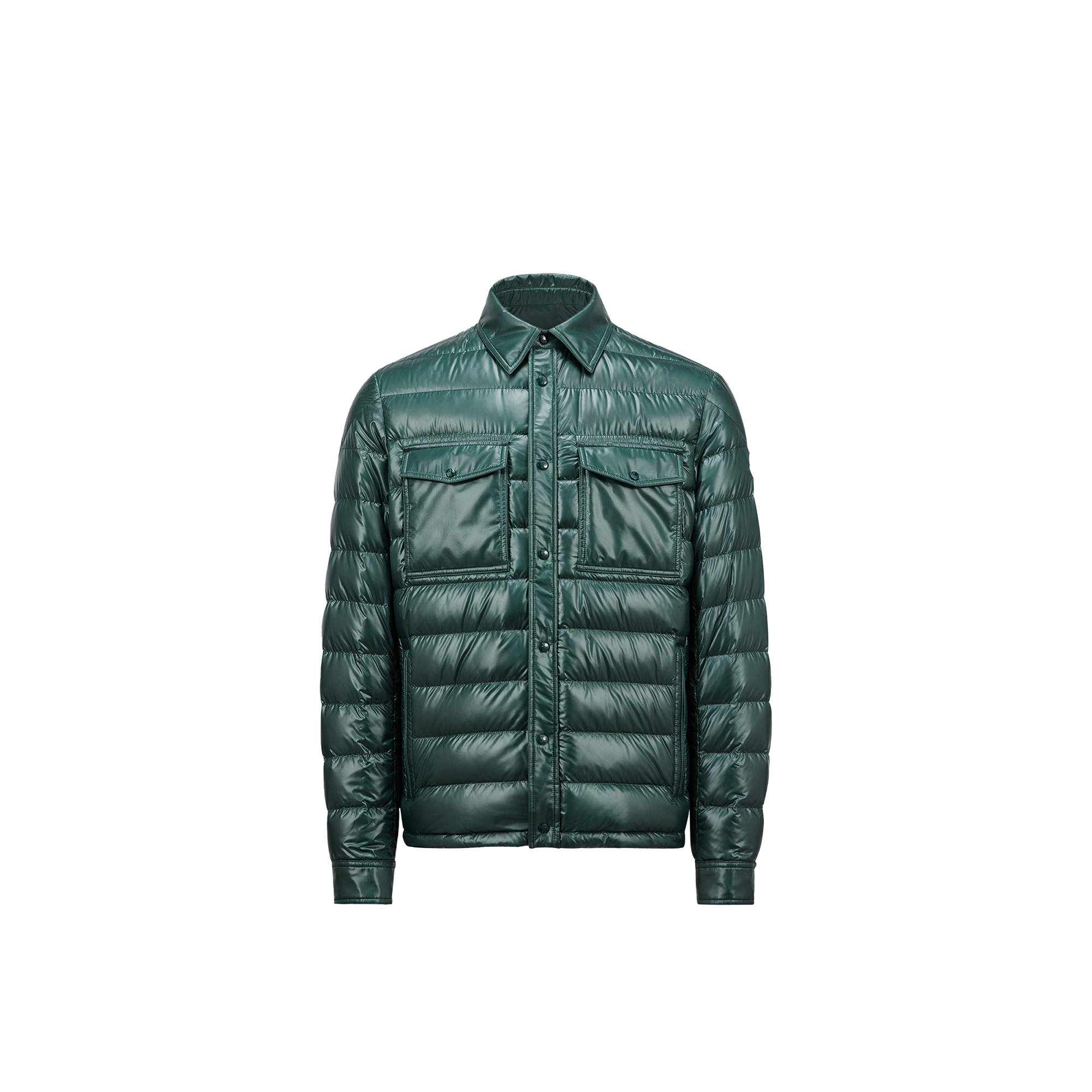 MONCLER COLLECTION Chambly Down Shirt Jacket, Men, Green, Size: 4