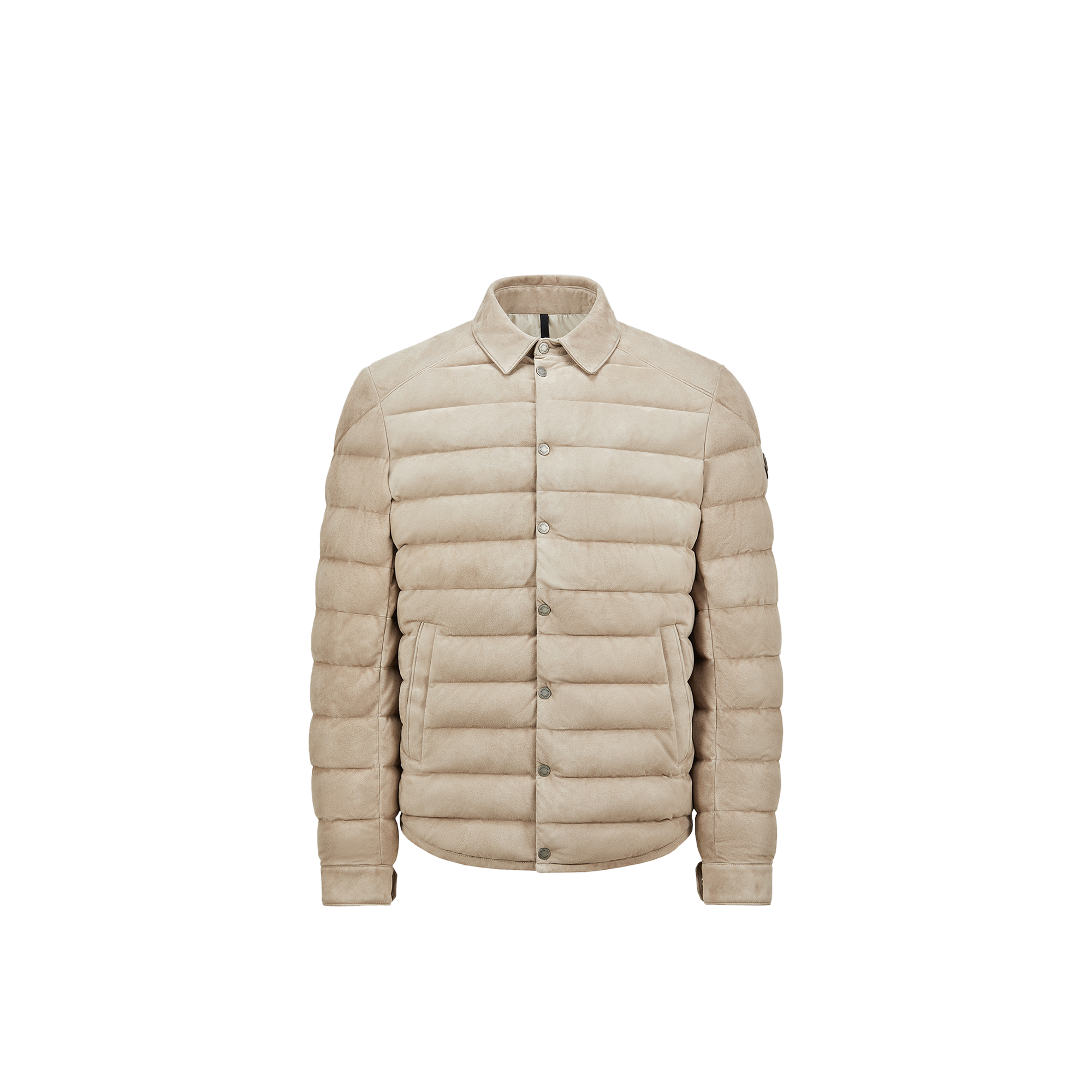 Moncler Doudoune-chemin Etale En Daim In Neutral