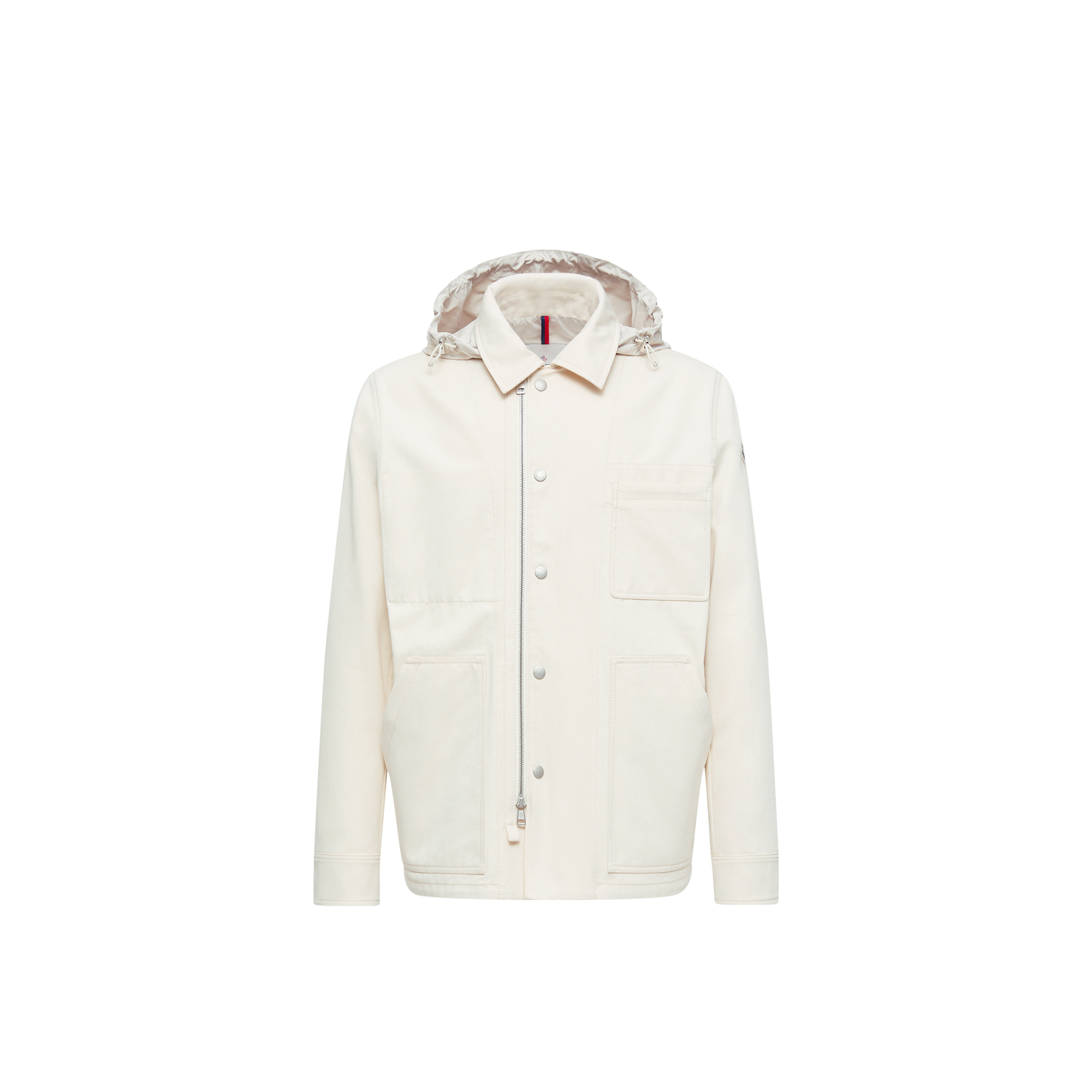 Moncler Guerledan Hooded Cotton Shirt Jacket White In White